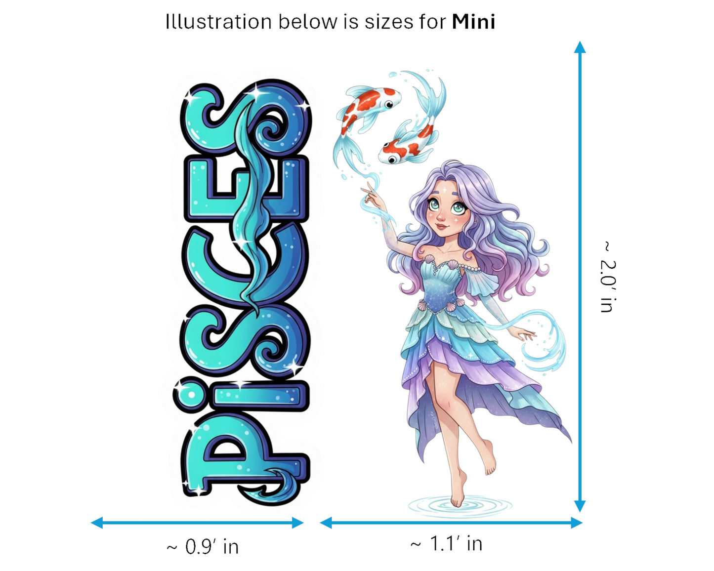 Pisces Sticker and Magnet - the Celestial Fish Horoskins™ – Zodiac Water Sign | Waterproof & UV-Proof