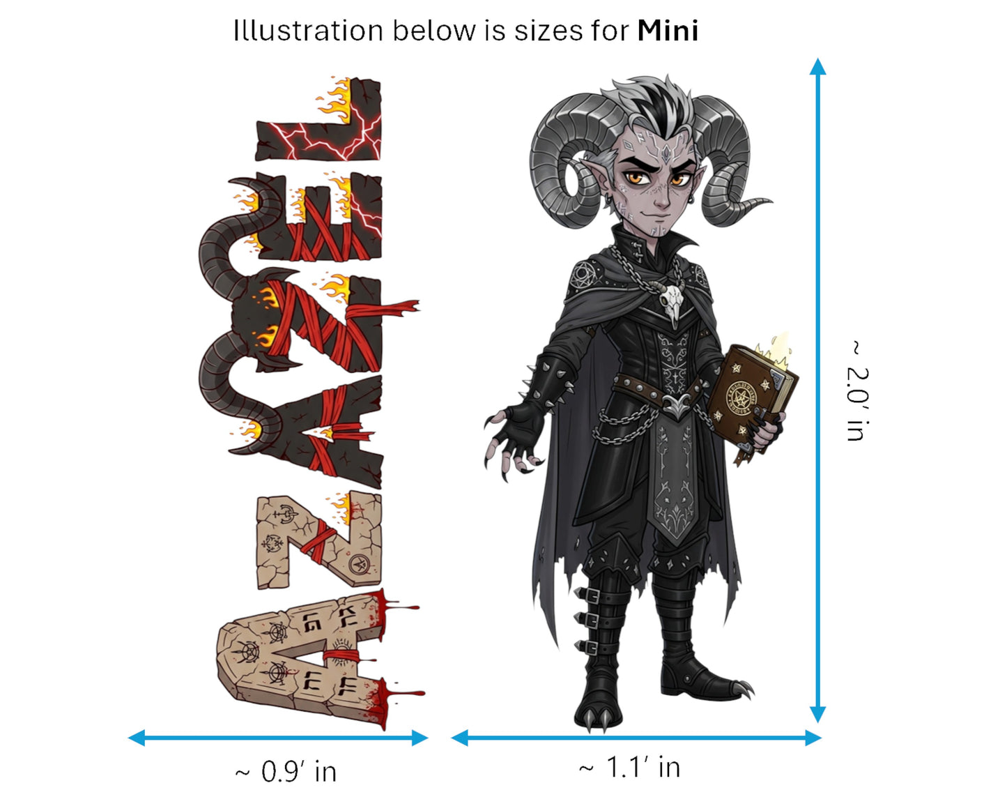 Azazel Sticker and Magnet - the Forbidden Teacher Biblikins™ – Apocryphal Fallen Angel | Waterproof & UV-Proof