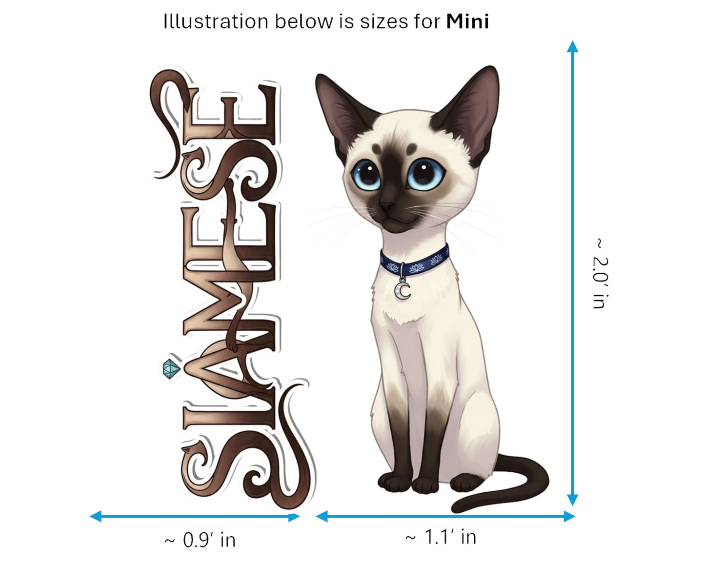 Siamese Sticker and Magnet - Royal Cat of Siam Purrkins™ – Domestic Cat Breed | Waterproof & UV-Proof
