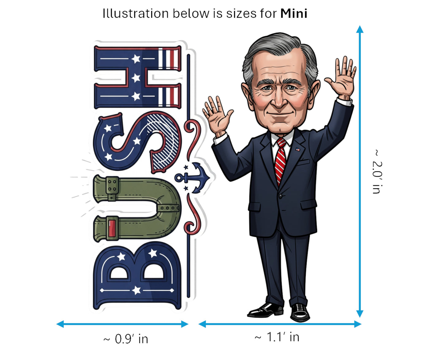 George H.W. Bush Sticker and Magnet - The Naval Aviator Histkins™ – 41st U.S. President | Waterproof & UV-Proof