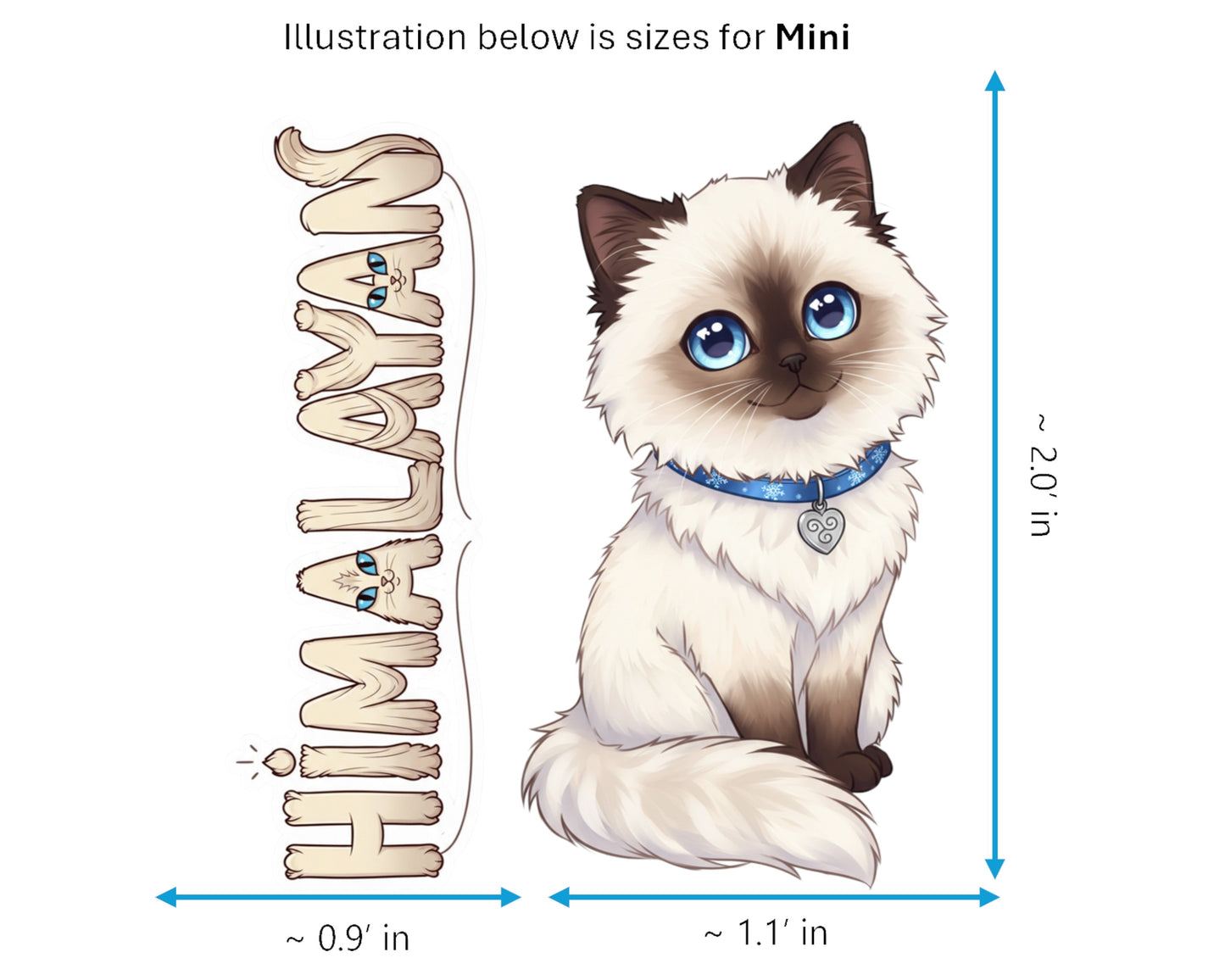 Himalayan Sticker and Magnet - Snow-Kissed Cat Purrkins™ – Long-haired Cat Breed | Waterproof & UV-Proof