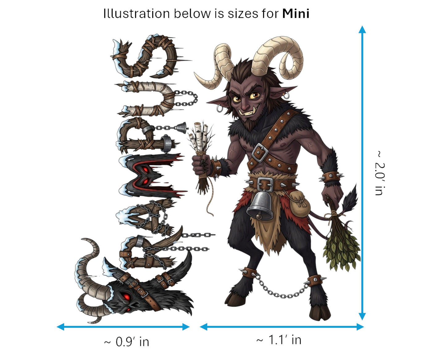 Krampus Sticker and Magnet - Shadow of Saint Nicholas Mythkins™ – Christmas Folklore Demon | Waterproof & UV-Proof