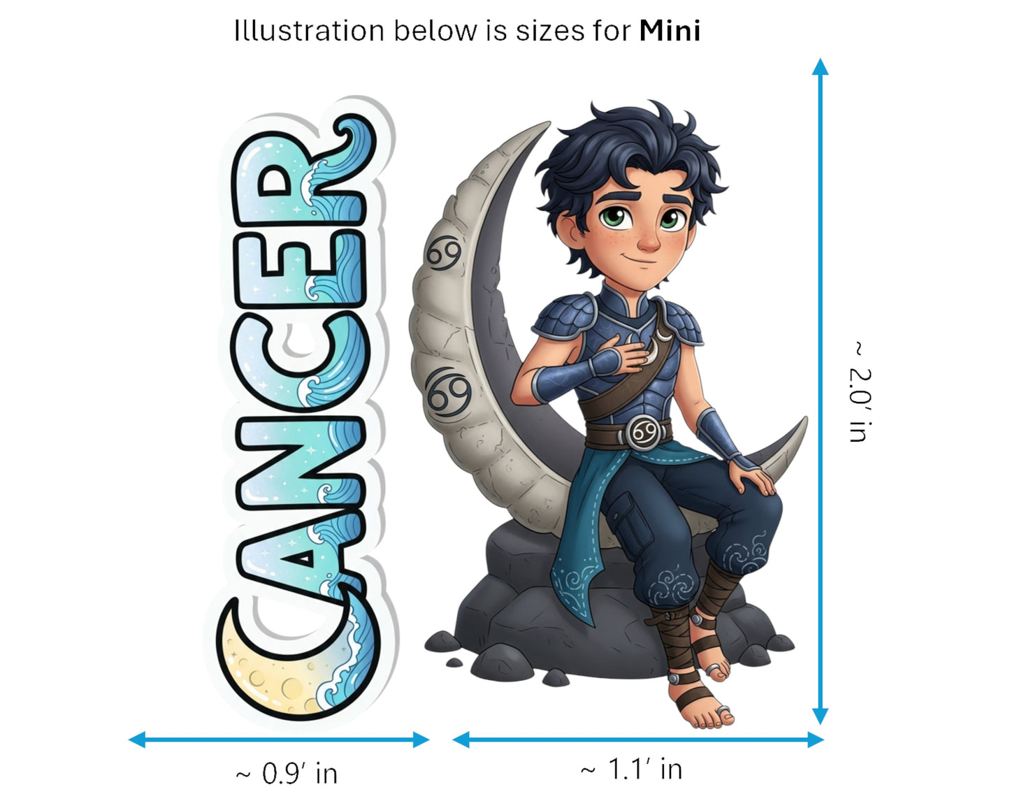 Cancer Sticker and Magnet - the Moon Child Horoskins™ – Zodiac Water Sign | Waterproof & UV-Proof