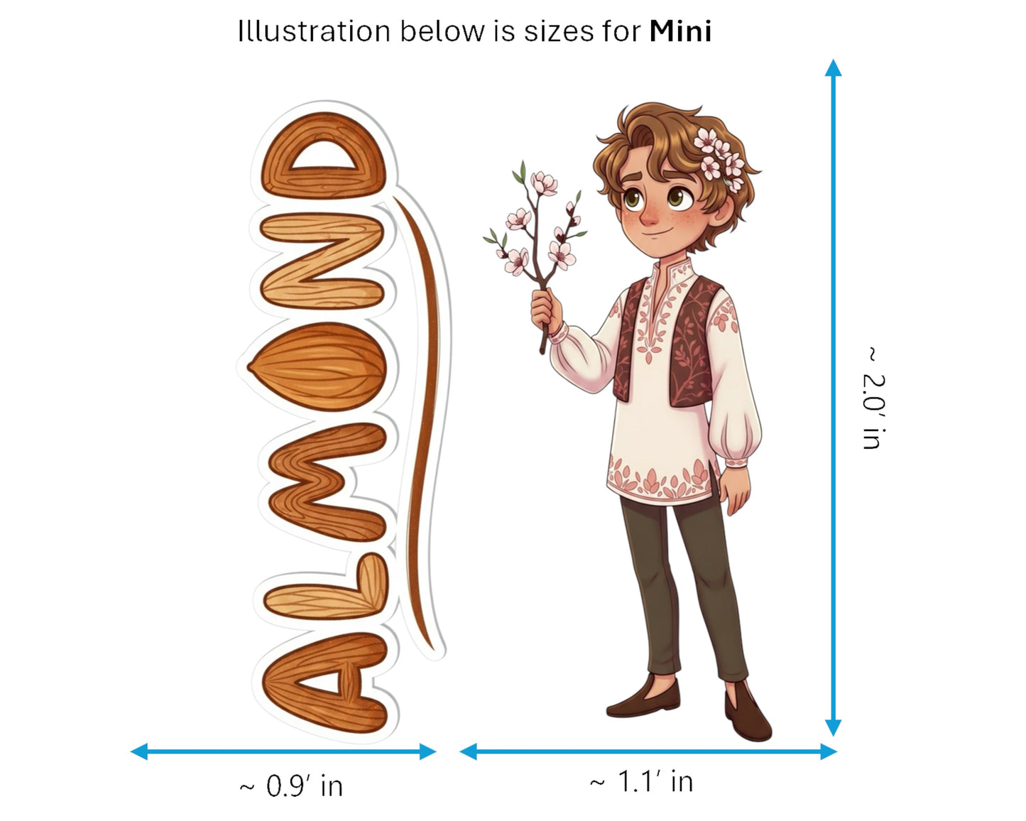 Almond Sticker and Magnet - The Herald of Spring Treekins™ – Blossom Sprite | Waterproof & UV-Proof