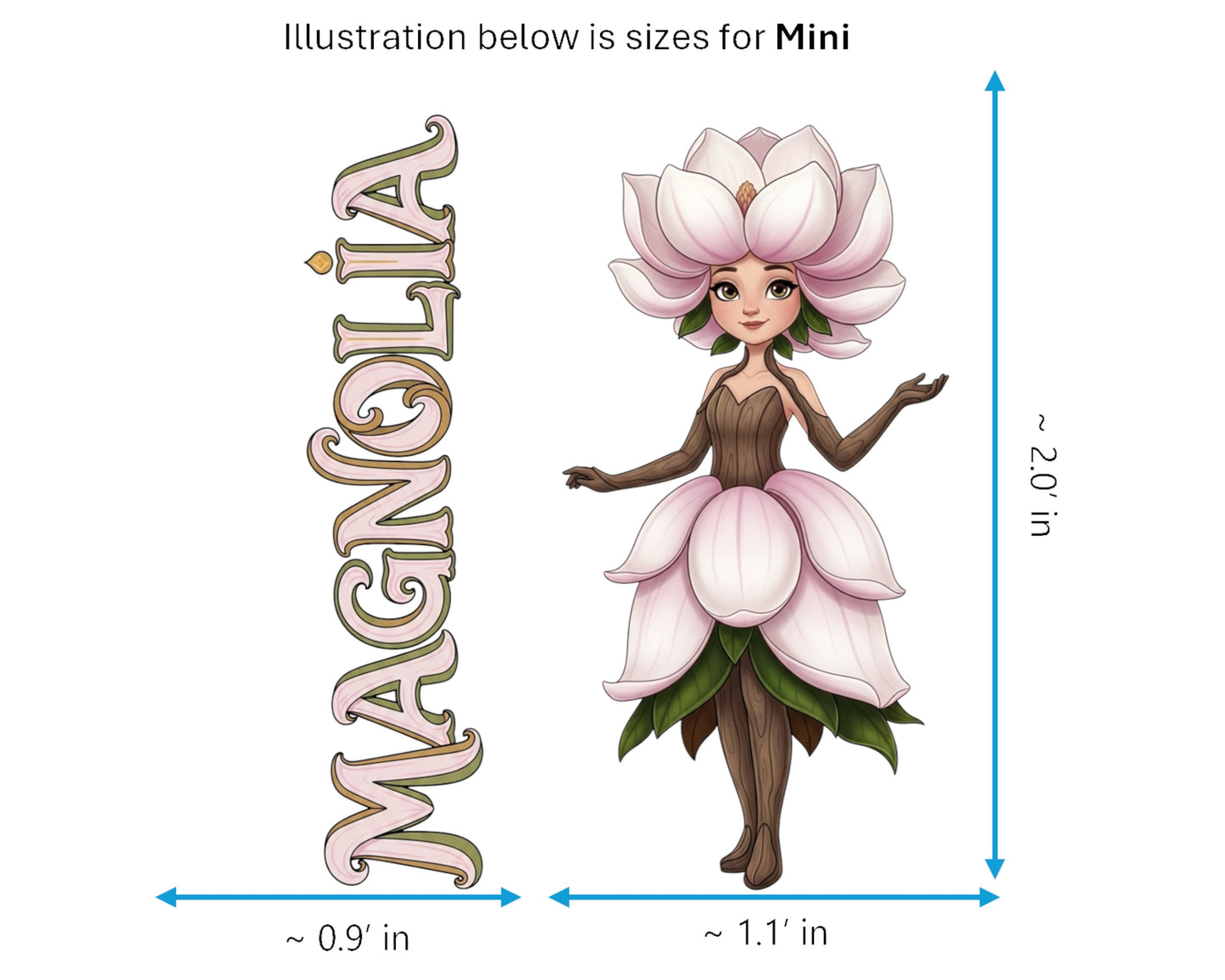 Magnolia Sticker and Magnet - The Southern Belle Treekins™ – Southern Flower Spirit | Waterproof & UV-Proof