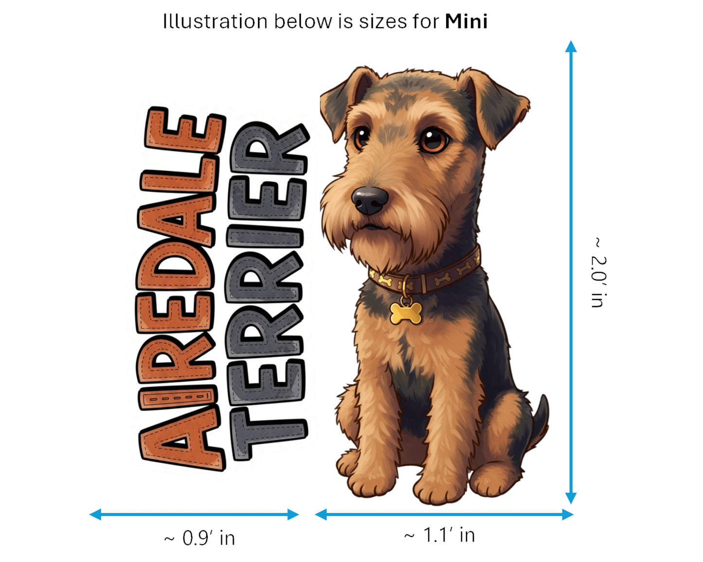 Airedale Terrier Sticker and Magnet - King of Terriers Pawkins™ – Terrier Dog Breed | Waterproof & UV-Proof
