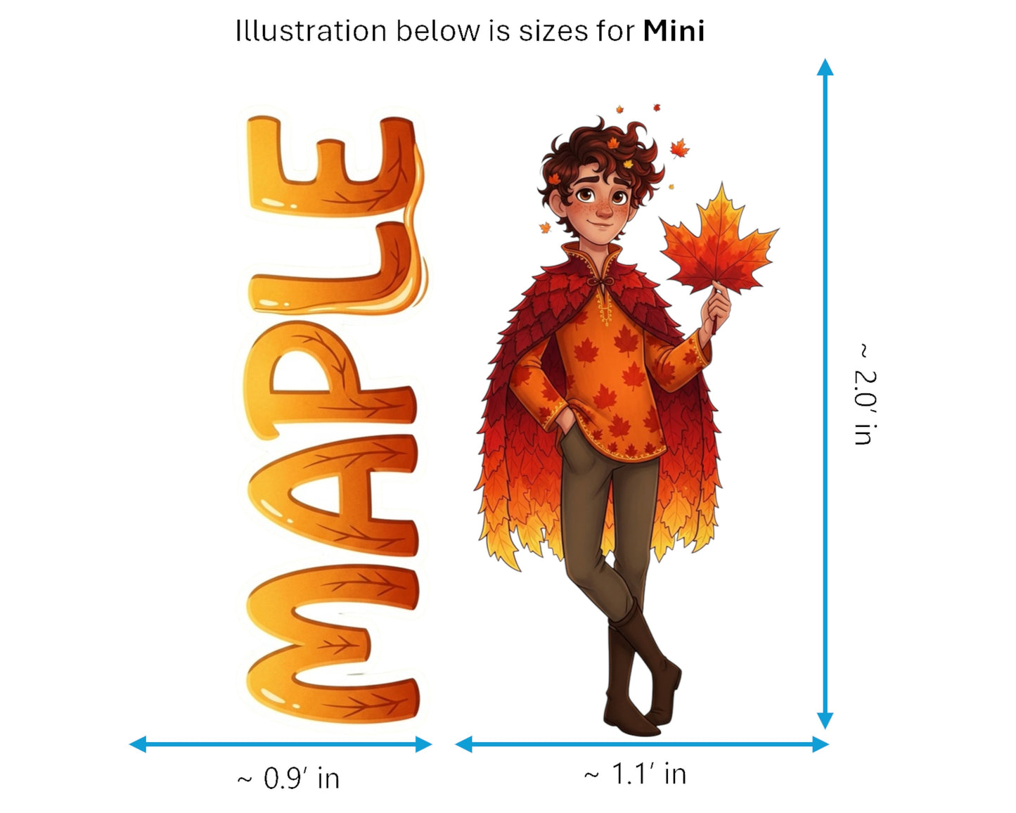Maple Sticker and Magnet - The Autumn Prince Treekins™ – Autumn Spirit | Waterproof & UV-Proof