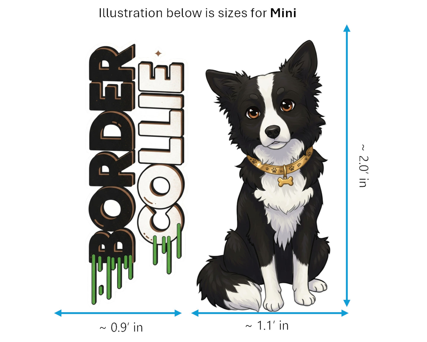 Border Collie Sticker and Magnet - Canine Einstein Pawkins™ – Herding Dog Breed | Waterproof & UV-Proof