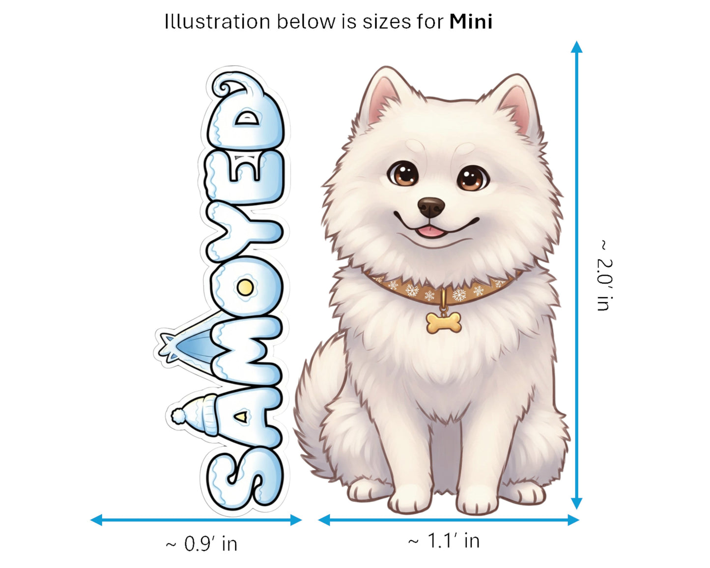Samoyed Sticker and Magnet - Smiling Sammy Pawkins™ – Spitz-type Dog Breed | Waterproof & UV-Proof