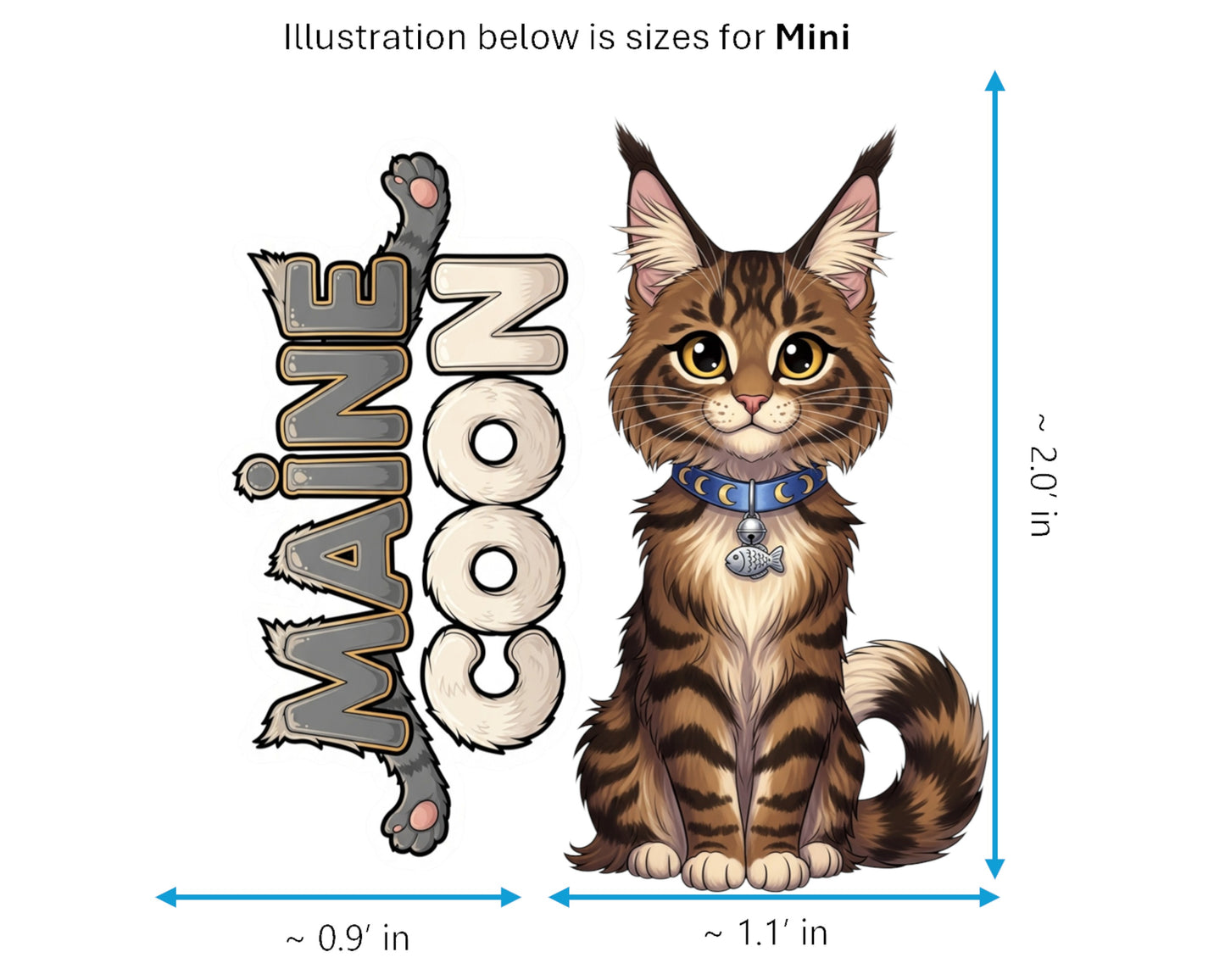 Maine Coon Sticker and Magnet - Gentle Giant Purrkins™ – Domestic Cat Breed | Waterproof & UV-Proof