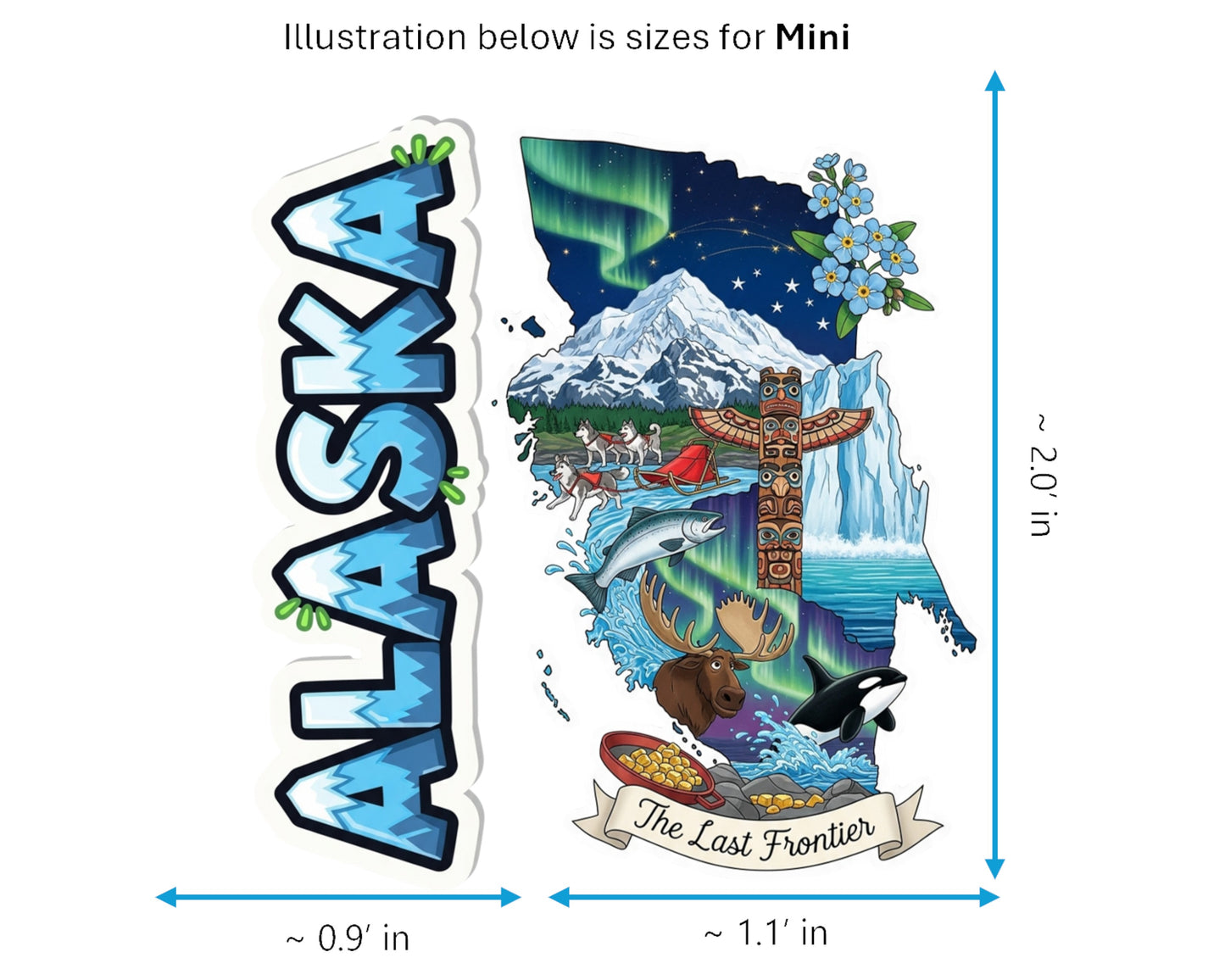 Alaska Sticker and Magnet - The Last Frontier Statekins™ – USA State Souvenir | Waterproof & UV-Proof