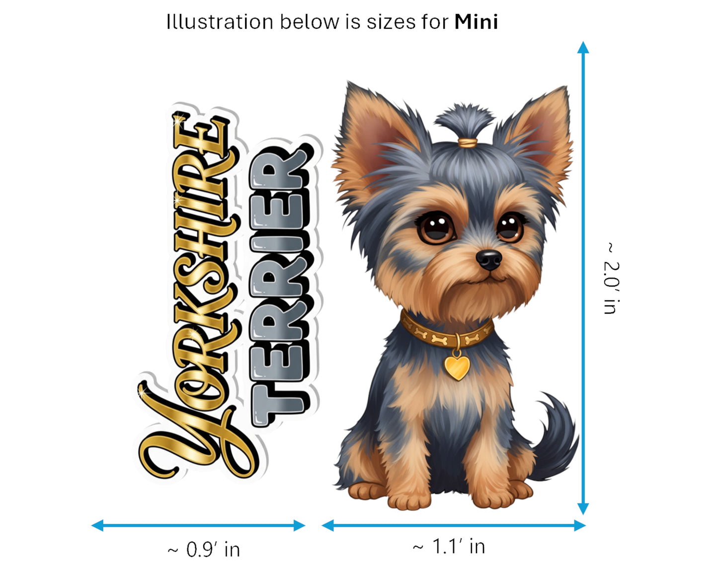 Yorkshire Terrier Sticker and Magnet - Tomboy Toy Pawkins™ – Toy Terrier Dog Breed | Waterproof & UV-Proof