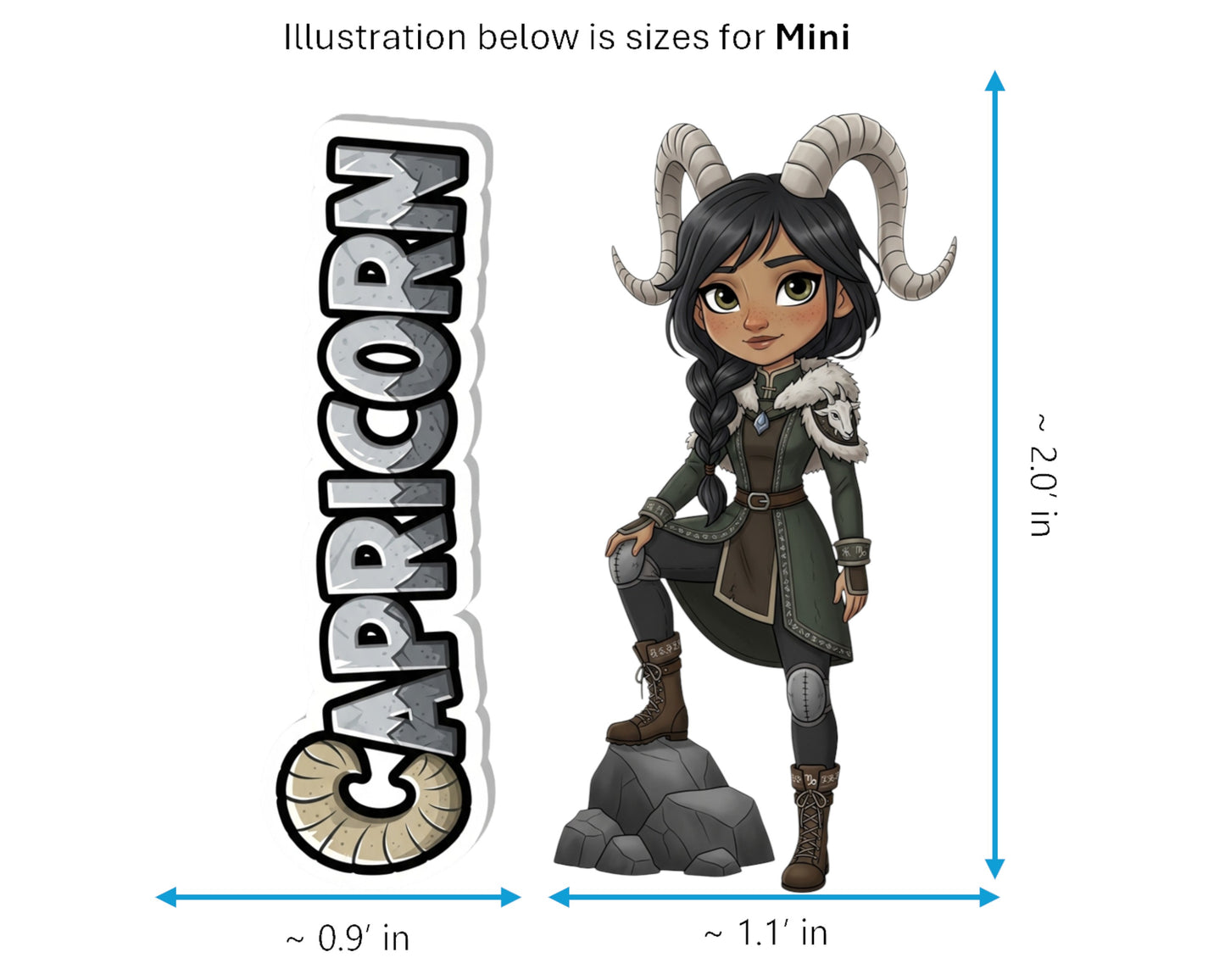 Capricorn Sticker and Magnet - Mountain Climber Horoskins™ – Zodiac Earth Sign | Waterproof & UV-Proof