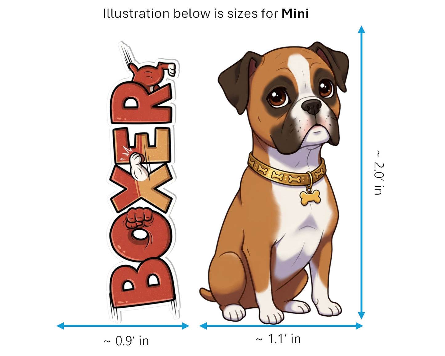 Boxer Sticker and Magnet - Playful Pugilist Pawkins™ – Working Dog Breed | Waterproof & UV-Proof