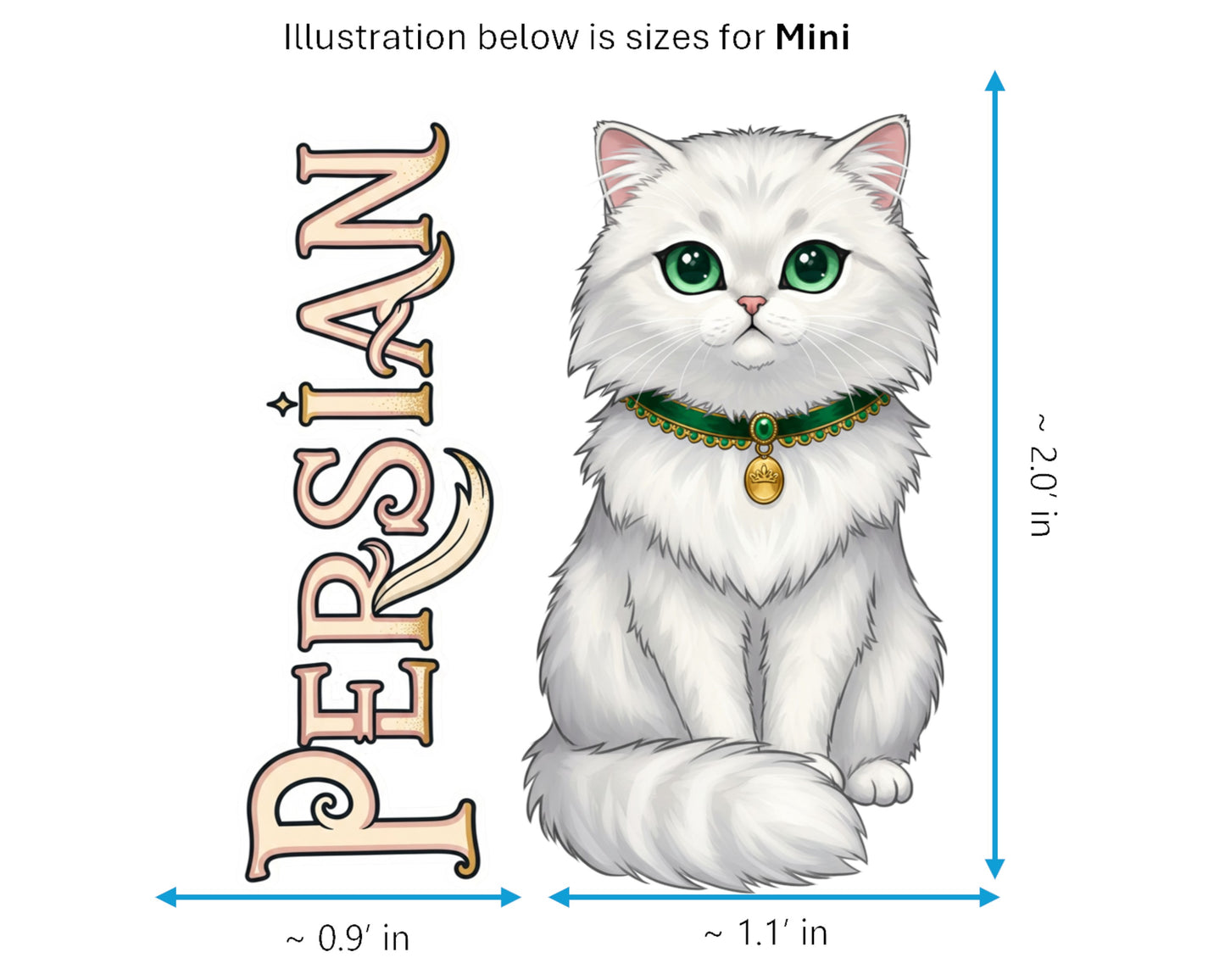 Persian Sticker and Magnet - Feline Aristocrat Purrkins™ – Long-haired Cat Breed | Waterproof & UV-Proof