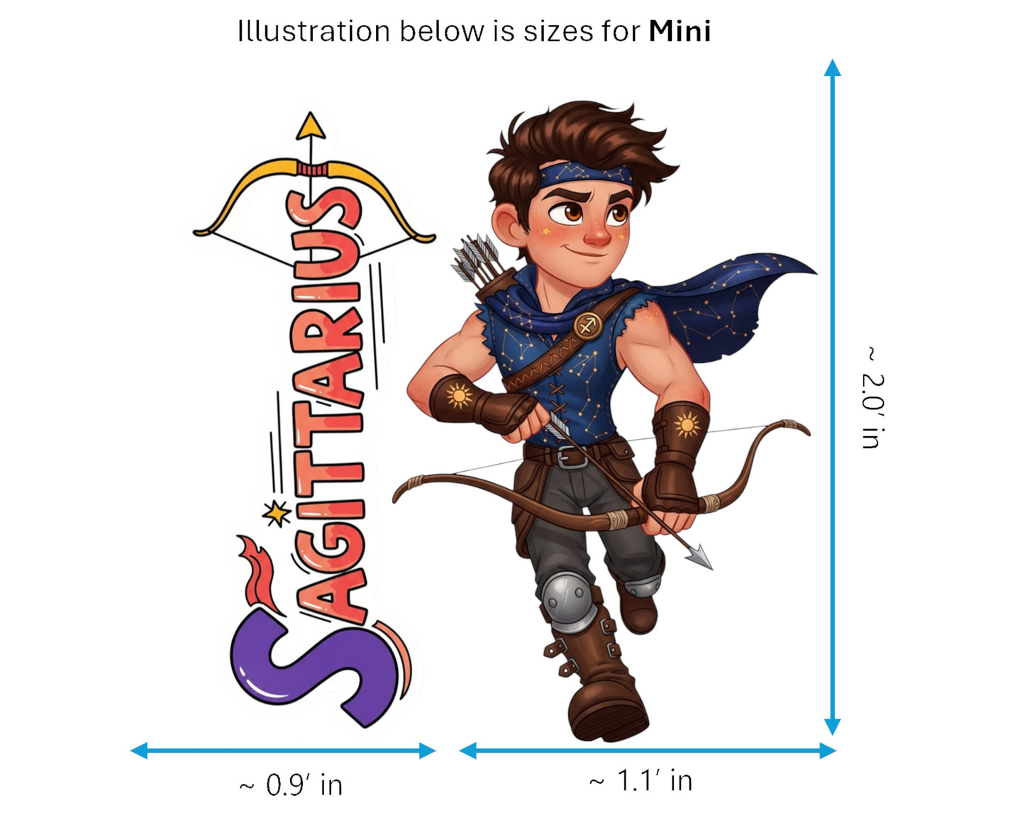 Sagittarius Sticker and Magnet - the Adventurer Horoskins™ – Zodiac Fire Sign | Waterproof & UV-Proof