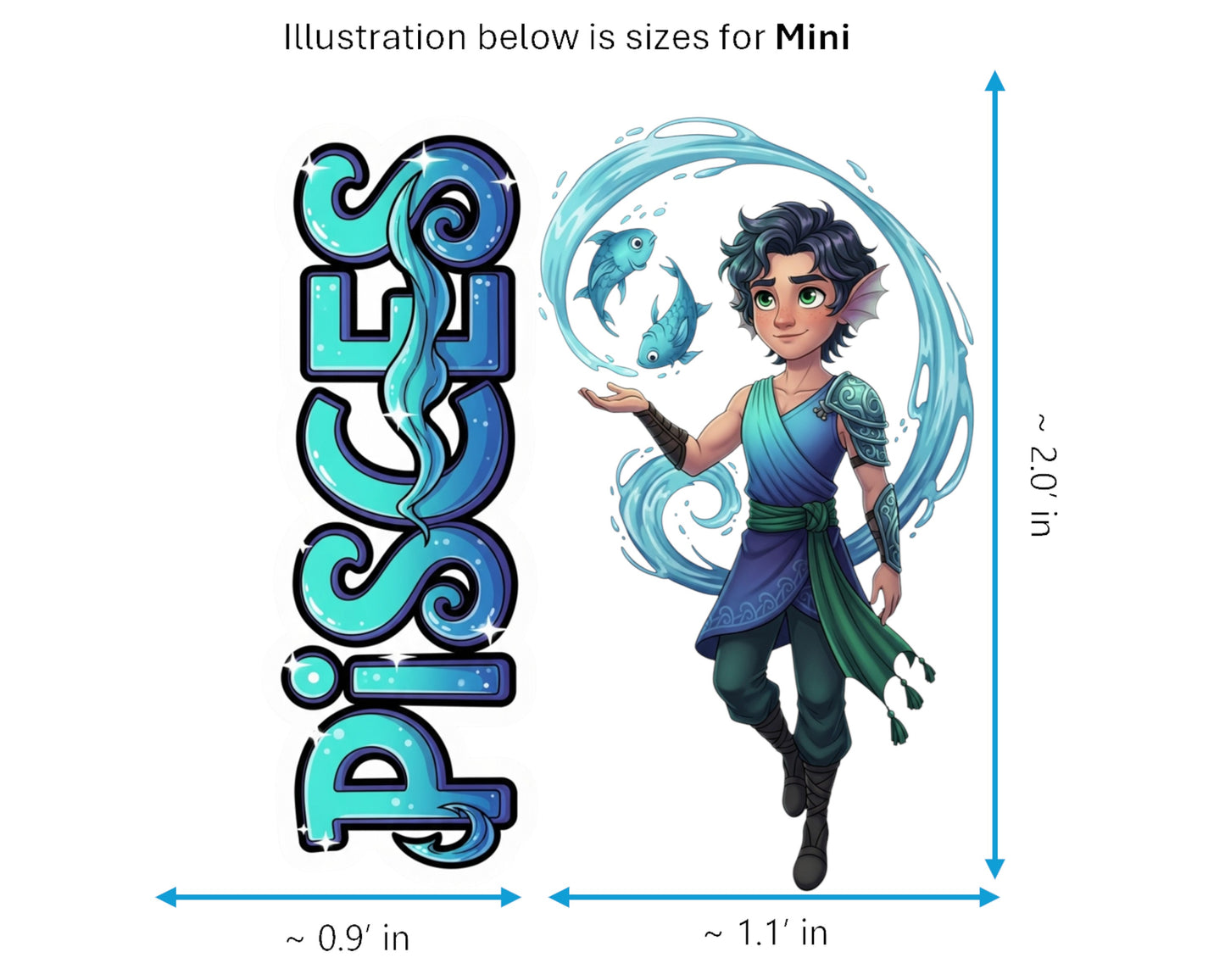 Pisces Sticker and Magnet - the Dreamer Horoskins™ – Zodiac Water Sign | Waterproof & UV-Proof