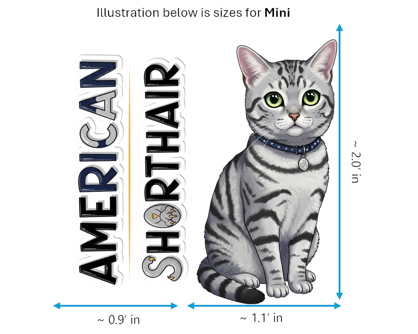 American Shorthair Sticker and Magnet - Classic Tabby Purrkins™ – Domestic Cat Breed | Waterproof & UV-Proof