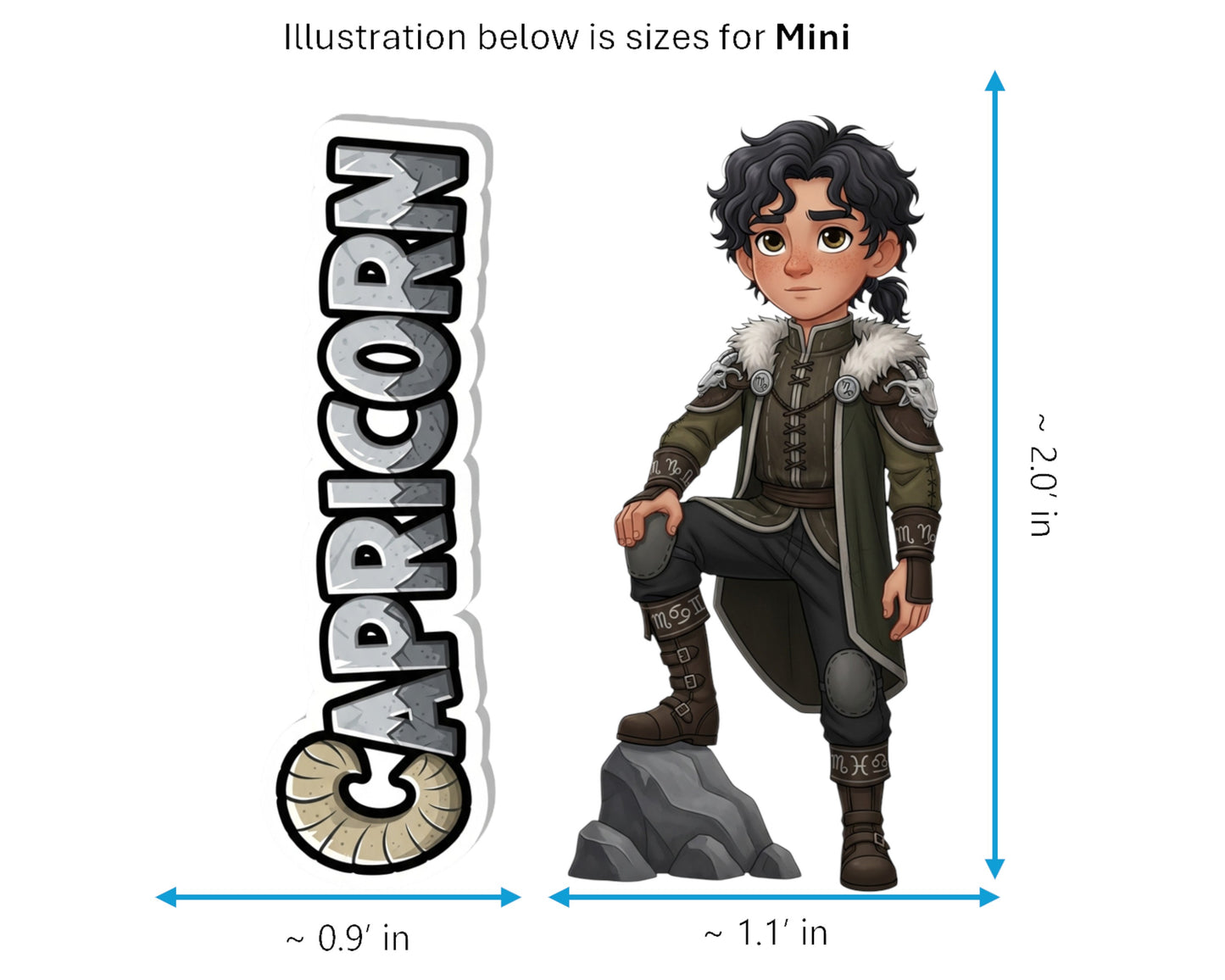 Capricorn Sticker and Magnet - Celestial Sea-Goat Horoskins™ – Zodiac Earth Sign | Waterproof & UV-Proof