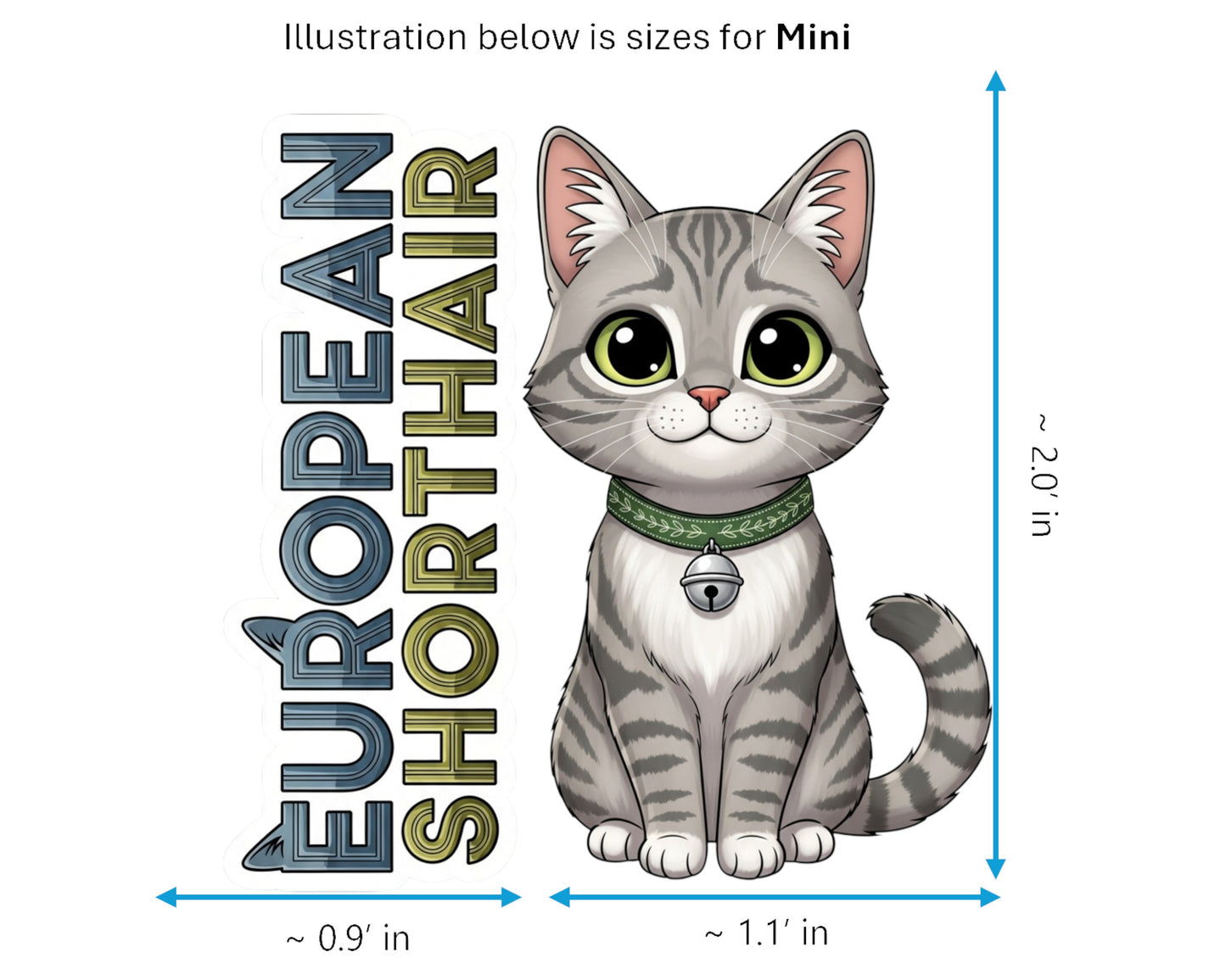 European Shorthair Sticker and Magnet - Original Housecat Purrkins™ – Domestic Cat Breed | Waterproof & UV-Proof