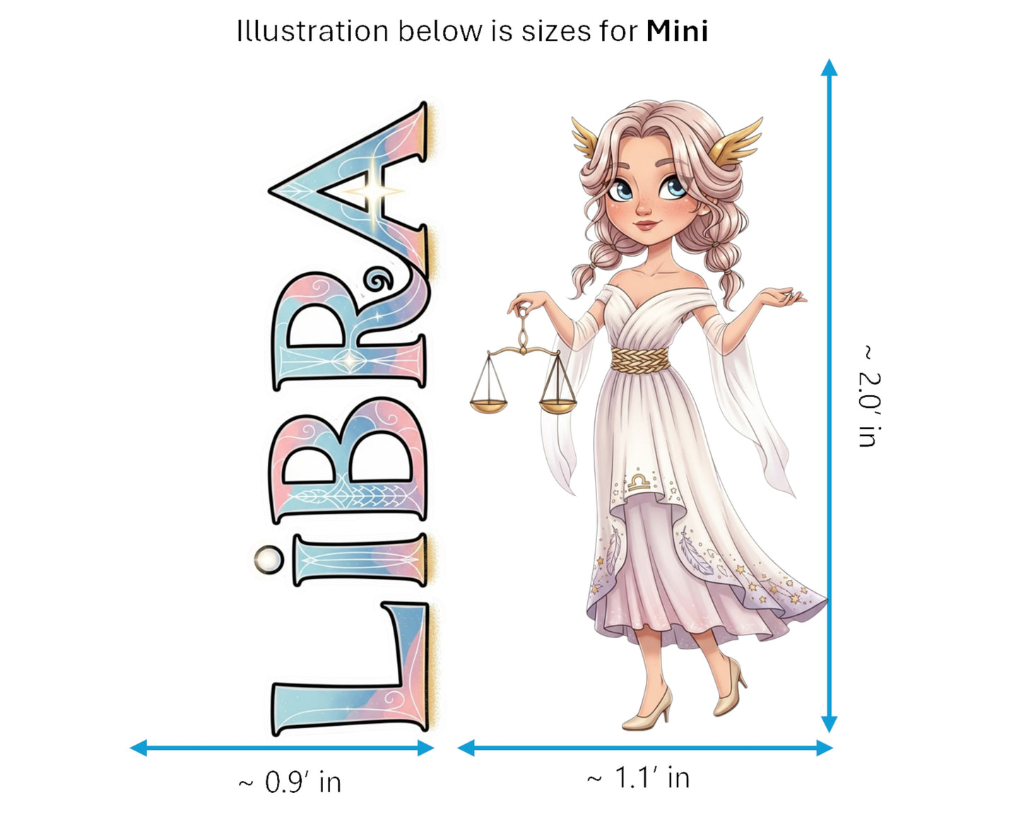 Libra Sticker and Magnet - Scales of Justice Horoskins™ – Zodiac Air Sign | Waterproof & UV-Proof