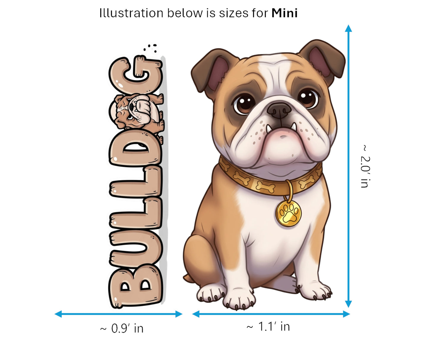 Bulldog Sticker and Magnet - the Sourmug Pawkins™ – Non-Sporting Dog Breed | Waterproof & UV-Proof