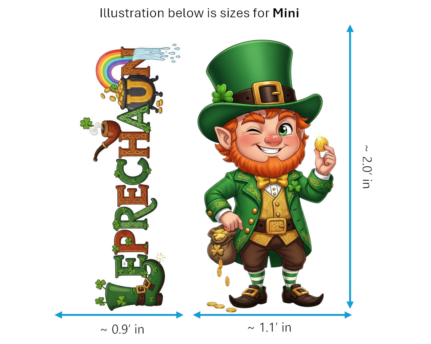 Leprechaun Sticker and Magnet - Guardian of the Gold Mythkins™ – Irish Folklore Fairy | Waterproof & UV-Proof