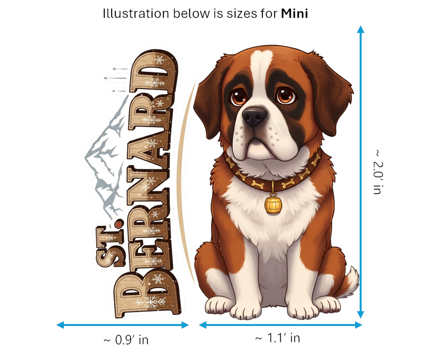 St. Bernard Sticker and Magnet - Alpine Rescuer Pawkins™ – Working Dog Breed | Waterproof & UV-Proof