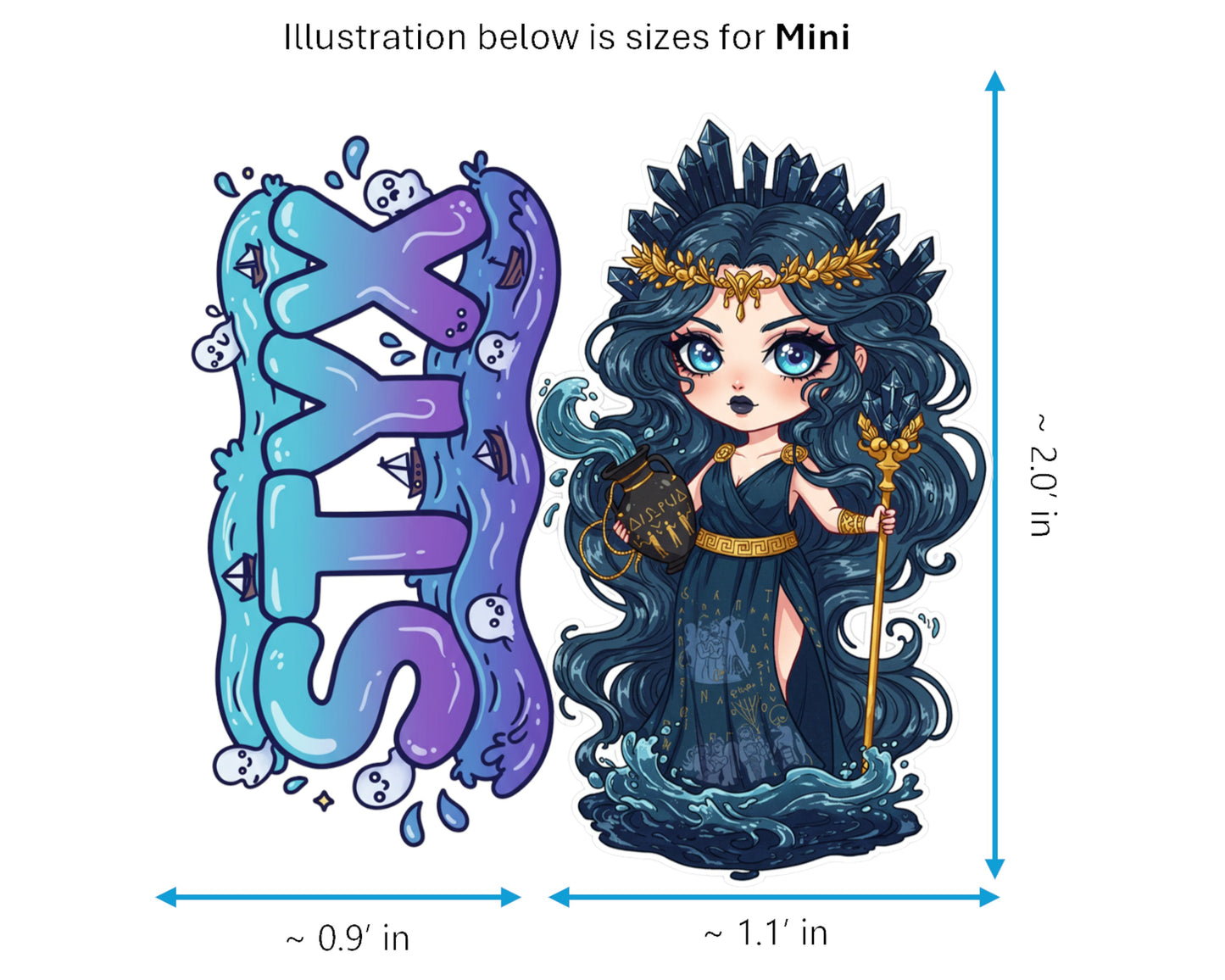 Styx Sticker and Magnet - Goddess of Oaths Mythkins™ – Underworld River Goddess | Waterproof & UV-Proof