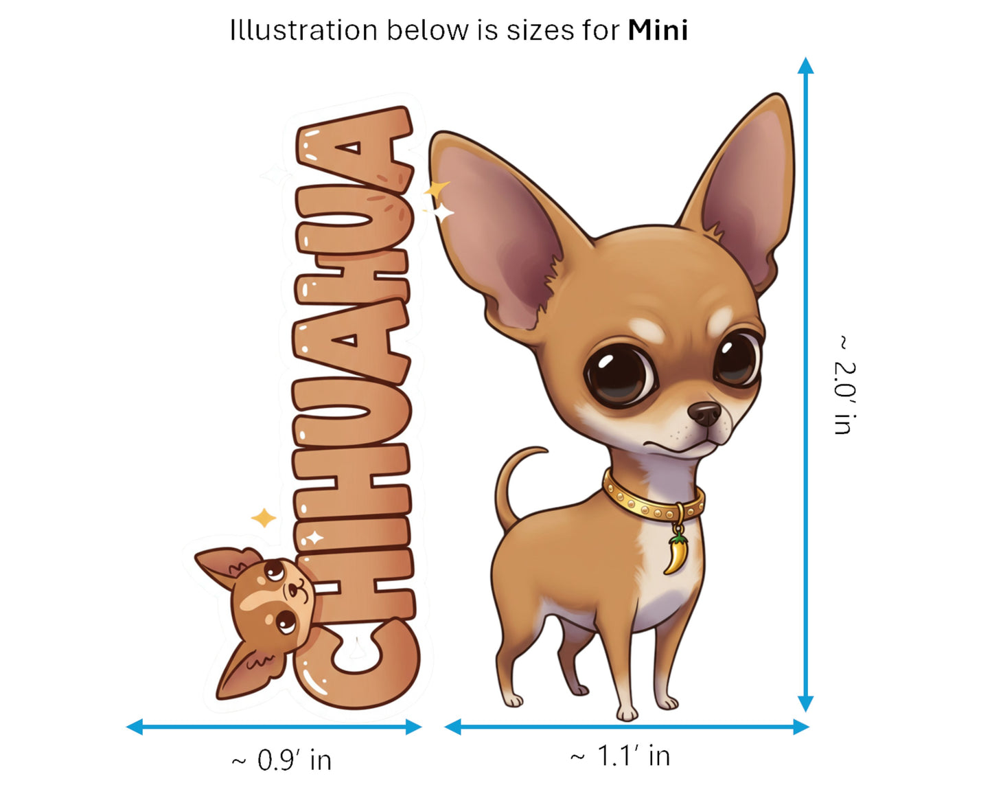 Chihuahua Sticker and Magnet - Sassy Companion Pawkins™ – Toy Dog Breed | Waterproof & UV-Proof (Copy)