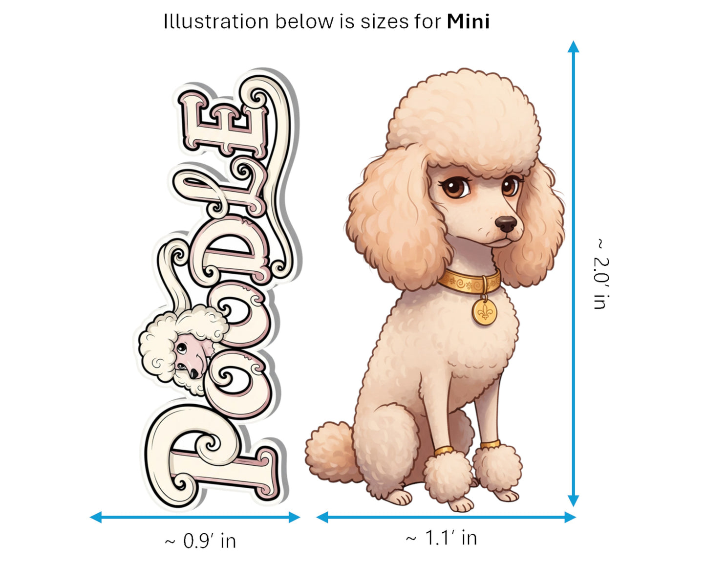Poodle Sticker and Magnet - the French Diva Pawkins™ – Non-Sporting Dog Breed | Waterproof & UV-Proof