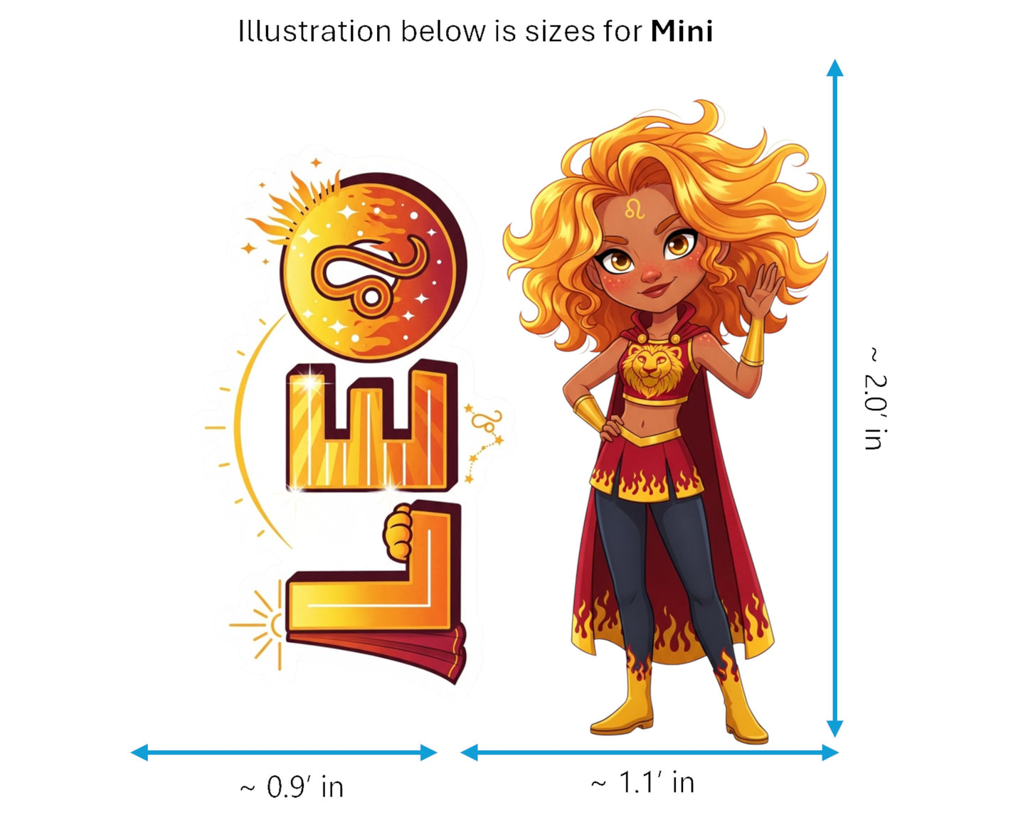 Leo Sticker and Magnet - the Solar Queen Horoskins™ – Zodiac Fire Sign | Waterproof & UV-Proof