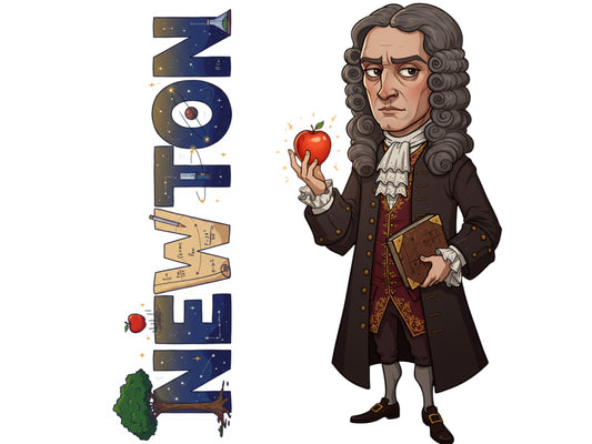 Isaac Newton Sticker and Magnet – Architect of Universal Gravitation Scikins™ – Pioneering Physicist and Mathematician | Waterproof & UV-Proof