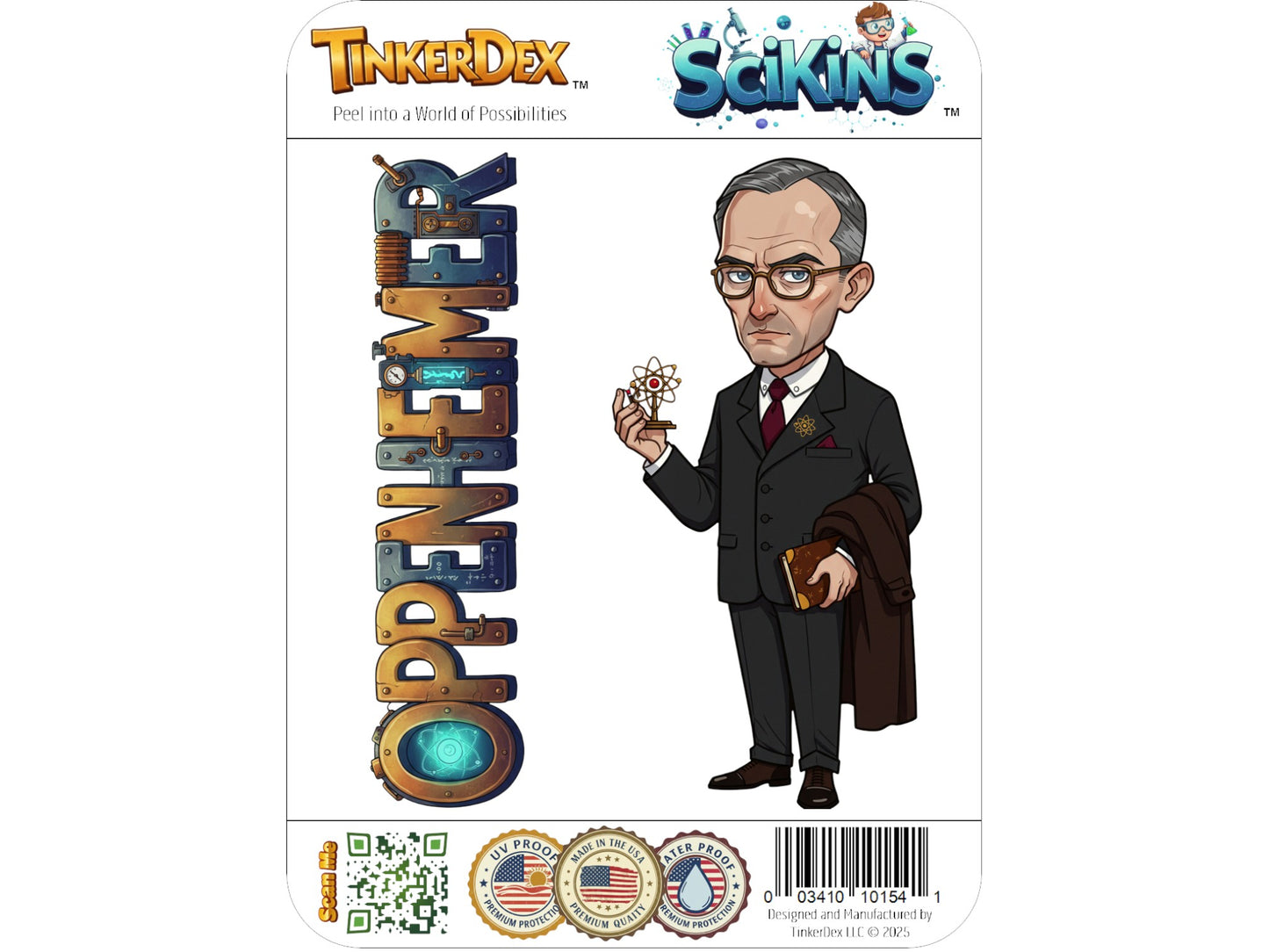 Oppenheimer Sticker and Magnet – Father of the Atomic Bomb Scikins™ | Waterproof & UV-Proof