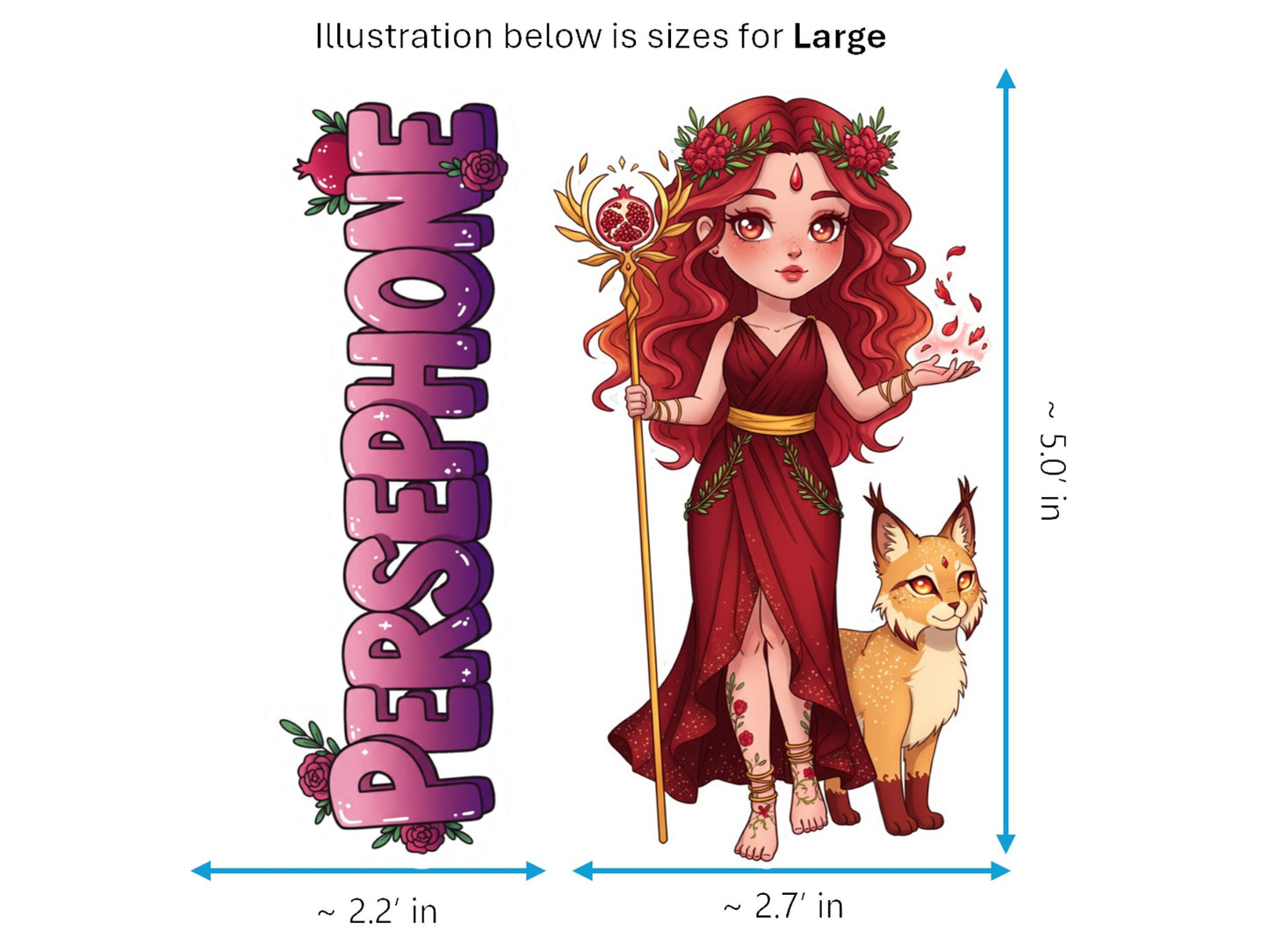 Persephone Sticker and Magnet – Despoina Queen of the Underworld Mythkins™ | Waterproof & UV-Proof