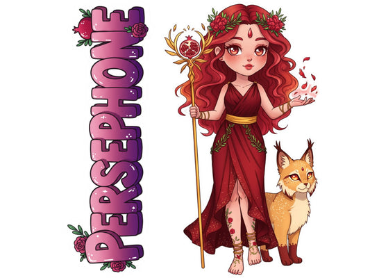 Persephone Sticker and Magnet – Despoina Queen of the Underworld Mythkins™ | Waterproof & UV-Proof
