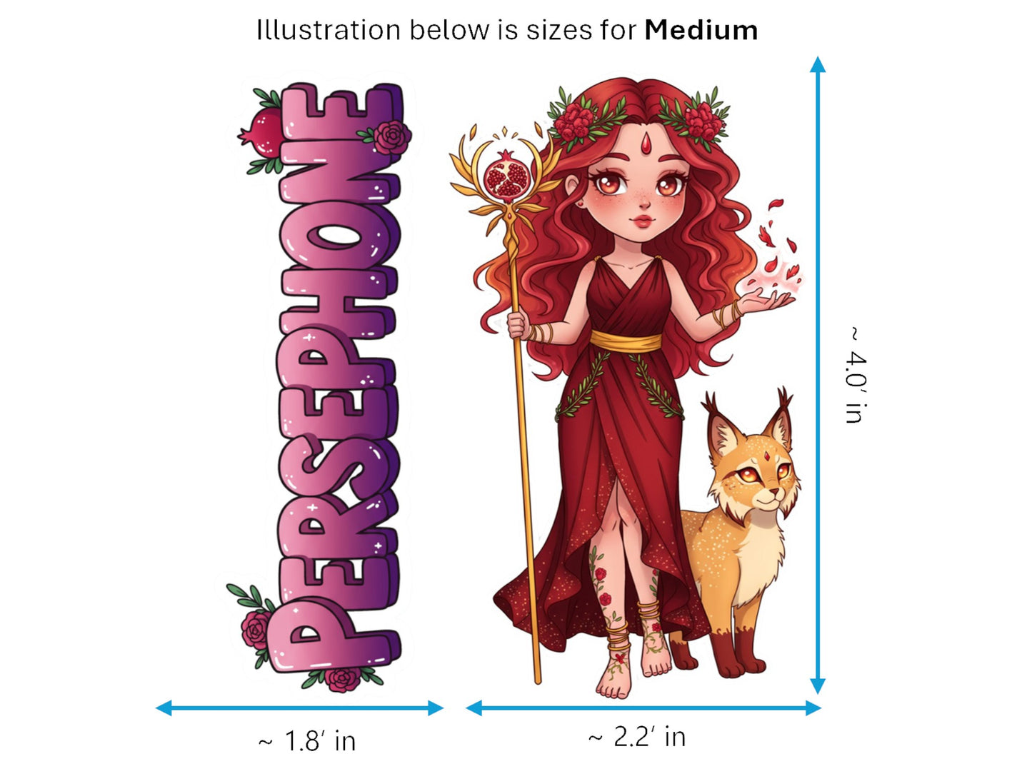 Persephone Sticker and Magnet – Despoina Queen of the Underworld Mythkins™ | Waterproof & UV-Proof