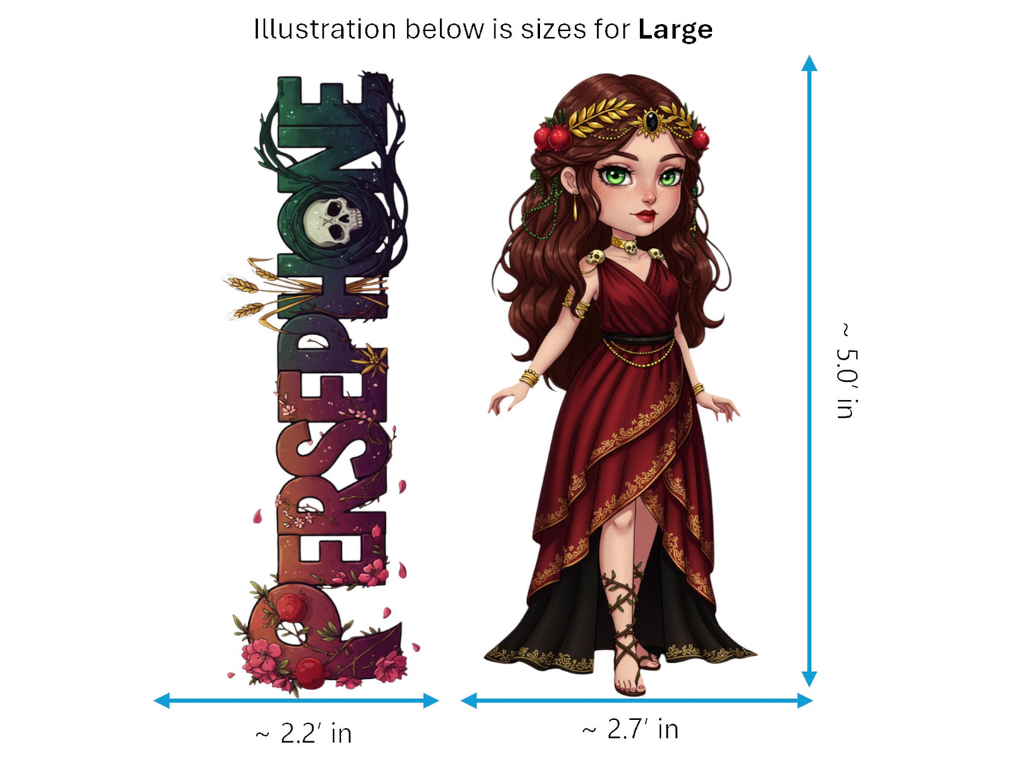 Persephone Sticker and Magnet – Kore Goddess of Spring Mythkins™ | Waterproof & UV-Proof