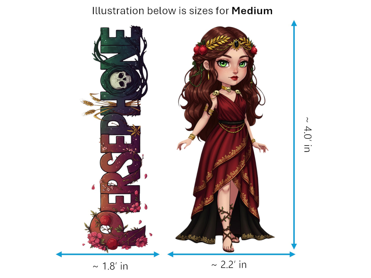 Persephone Sticker and Magnet – Kore Goddess of Spring Mythkins™ | Waterproof & UV-Proof