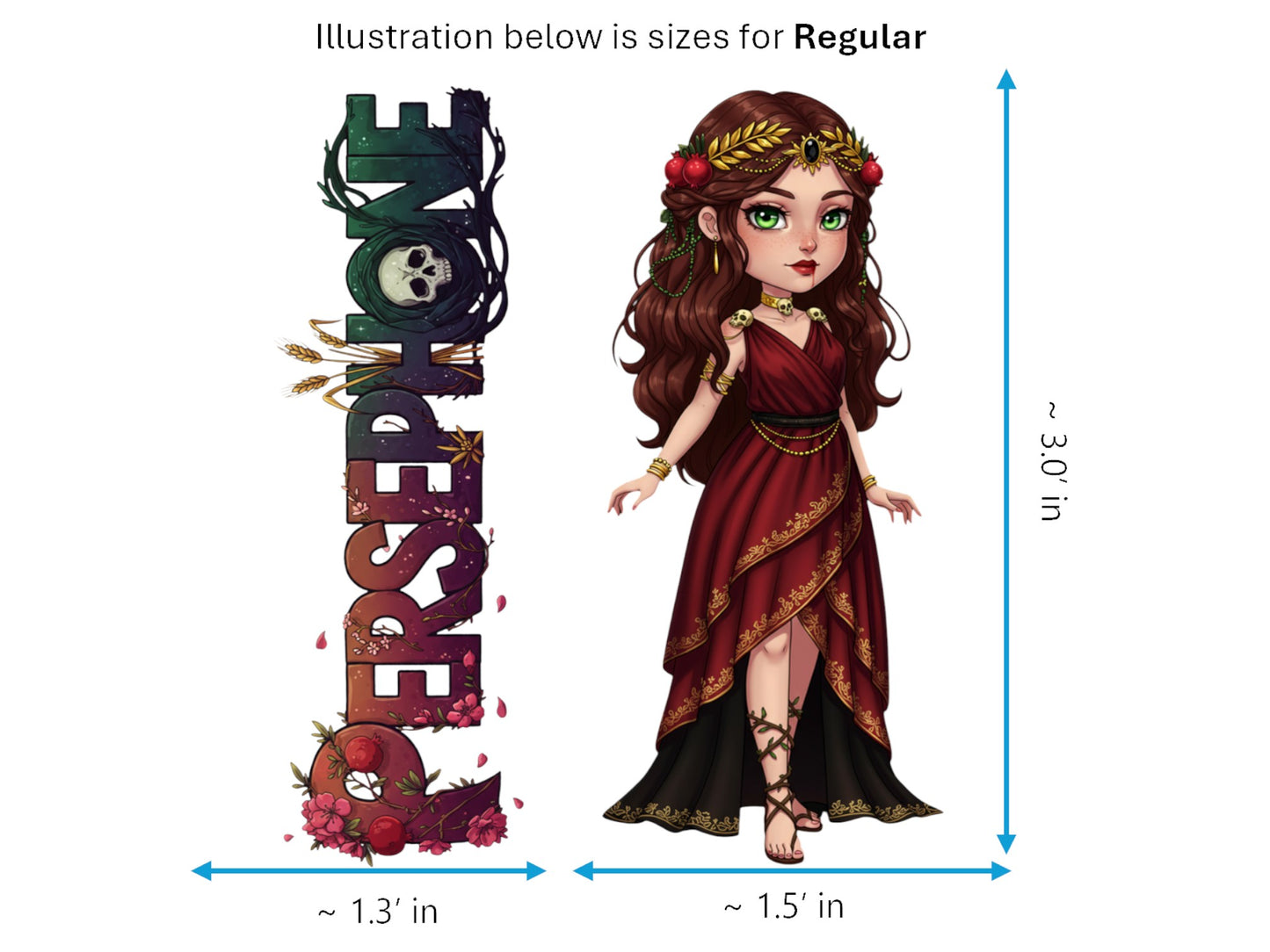 Persephone Sticker and Magnet – Kore Goddess of Spring Mythkins™ | Waterproof & UV-Proof