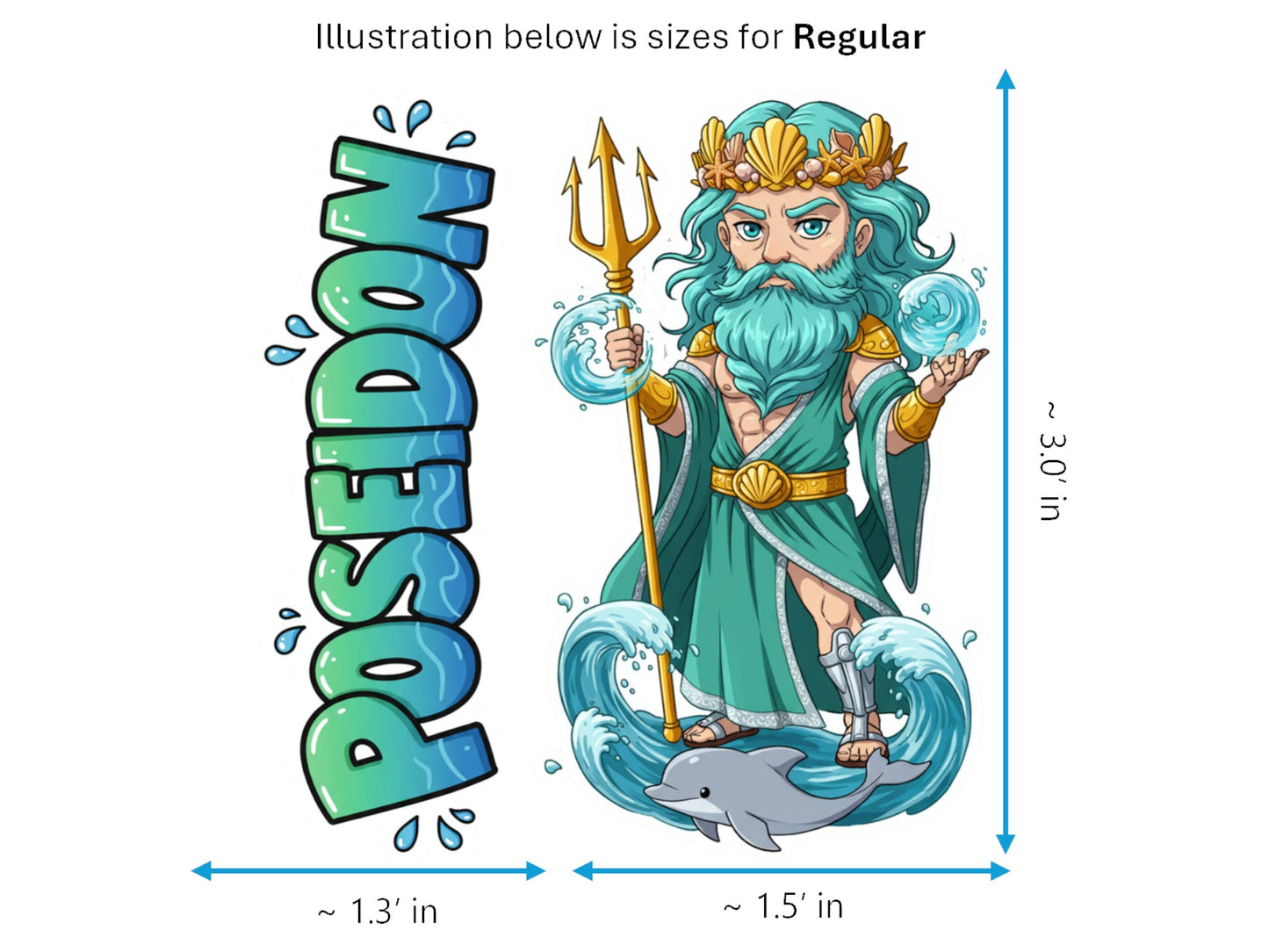 Poseidon Ennosigaios Mythkins™ Vinyl Sticker – Greek God of the Sea and Earthquakes | Waterproof & UV-Proof