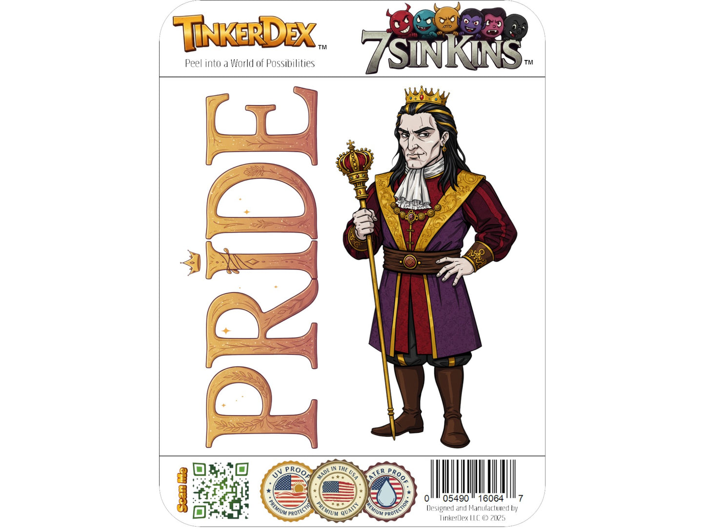 Pride Superbia 7 Sinkins™ Vinyl Sticker – Personification of Pride | Waterproof & UV-Proof