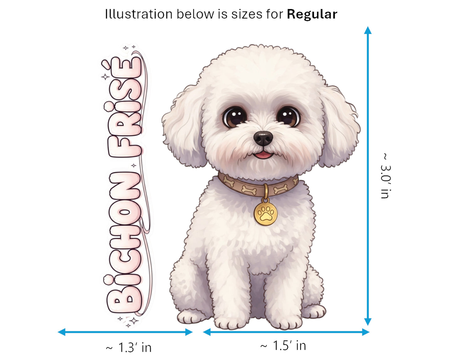 Bichon Frisé Sticker and Magnet - The Cotton Ball Dog Pawkins™ – Domestic Dog Breed | Waterproof & UV-Proof