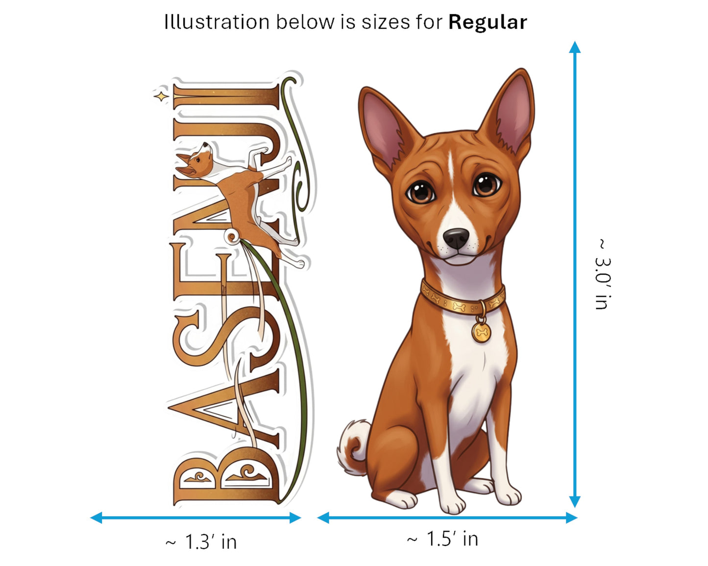 Basenji Sticker and Magnet - the Barkless Dog Pawkins™ – African Hunting Dog | Waterproof & UV-Proof