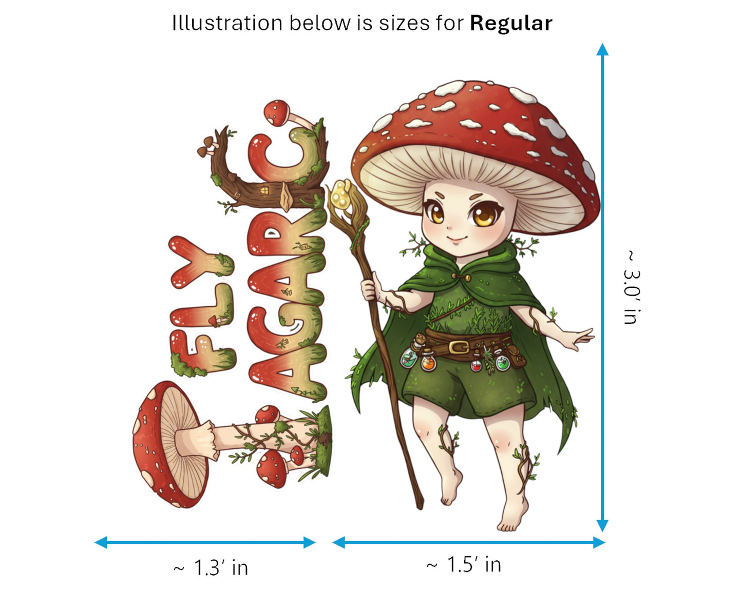 Fly Agaric Sticker and Magnet - the Forest Fey Fungikins™ – Whimsical Mushroom Art | Waterproof & UV-Proof