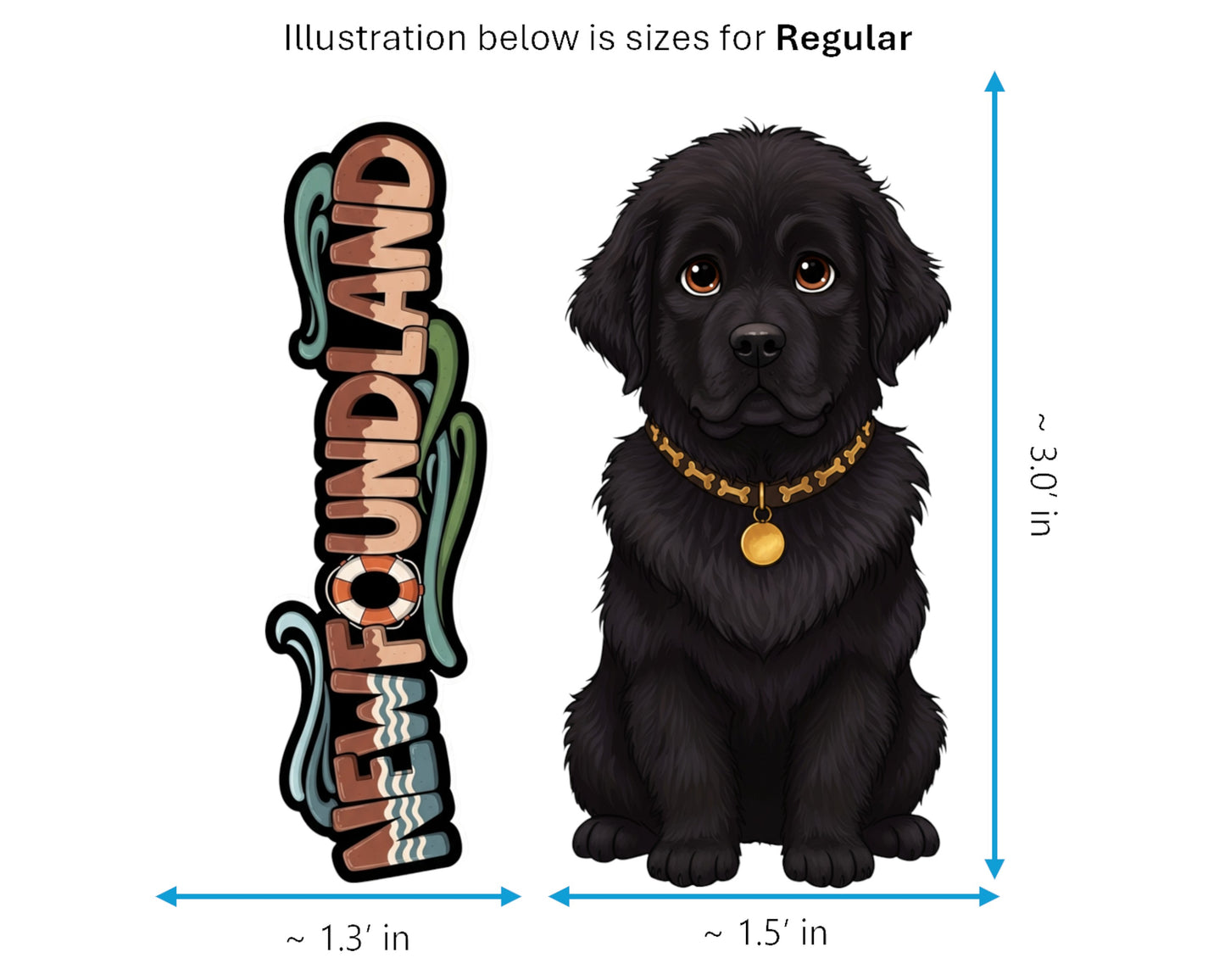 Newfoundland Sticker and Magnet - Gentle Giant Pawkins™ – Working Dog Breed | Waterproof & UV-Proof