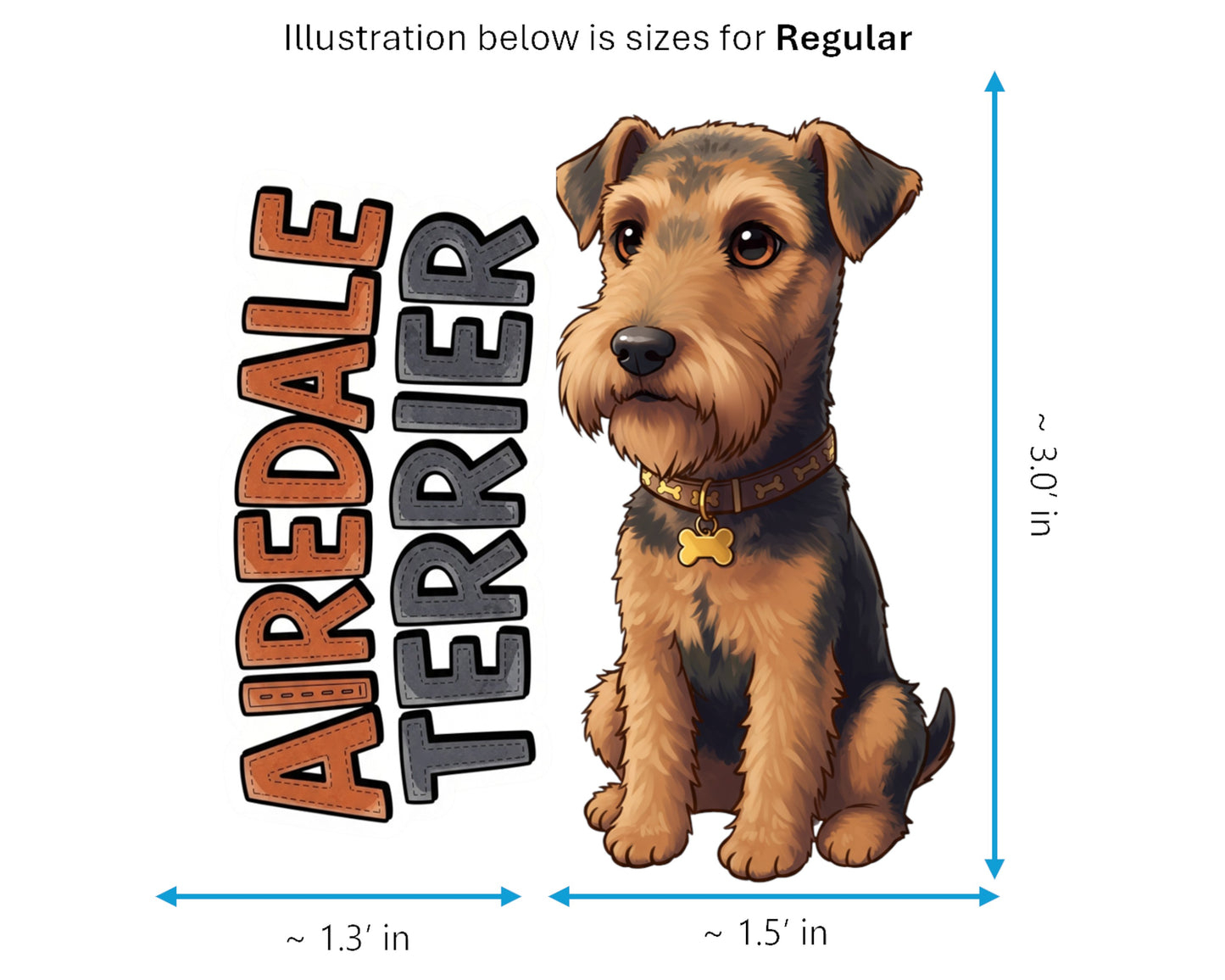 Airedale Terrier Sticker and Magnet - King of Terriers Pawkins™ – Terrier Dog Breed | Waterproof & UV-Proof