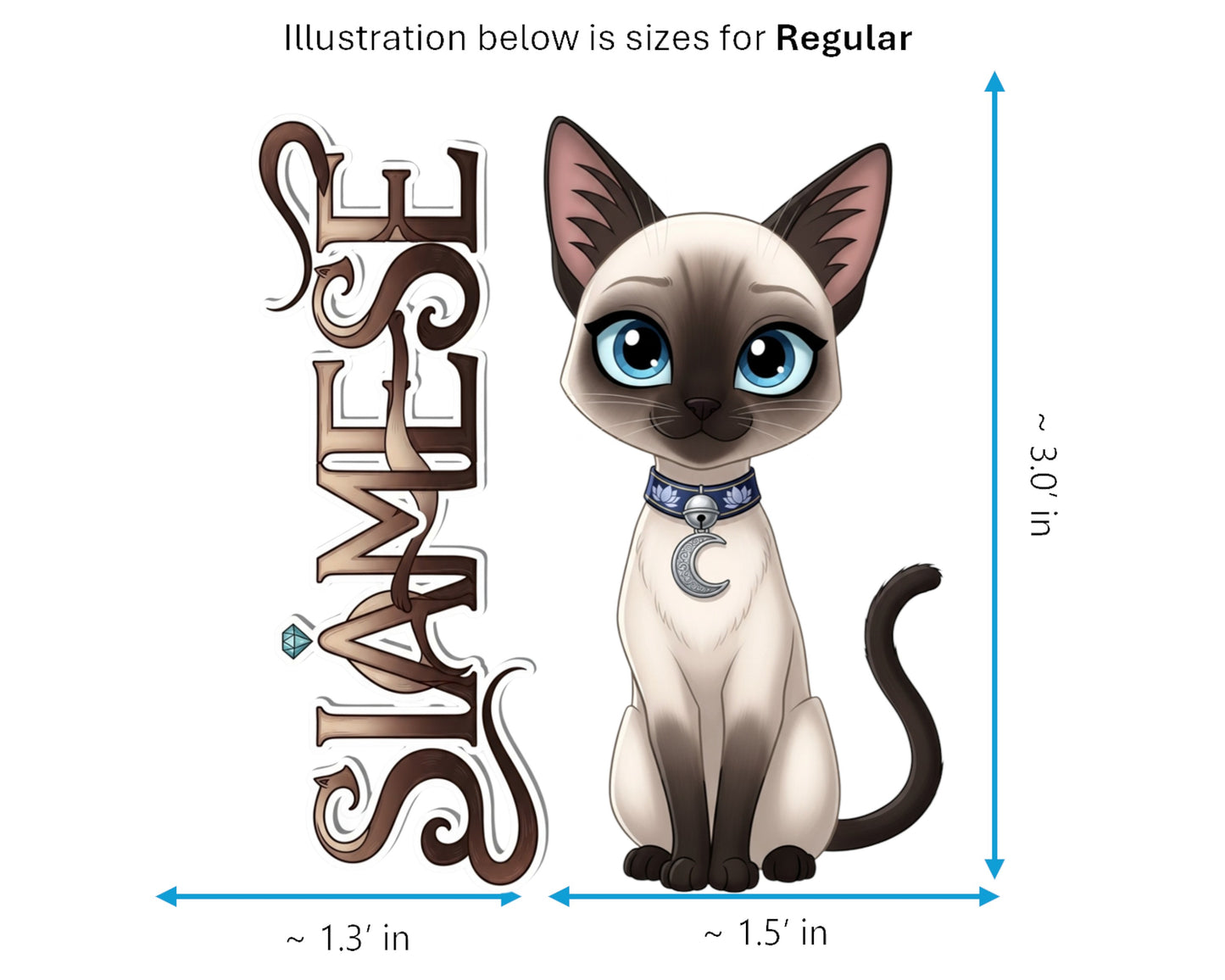 Siamese Sticker and Magnet - Royal Cat of Siam Purrkins™ – Domestic Cat Breed | Waterproof & UV-Proof
