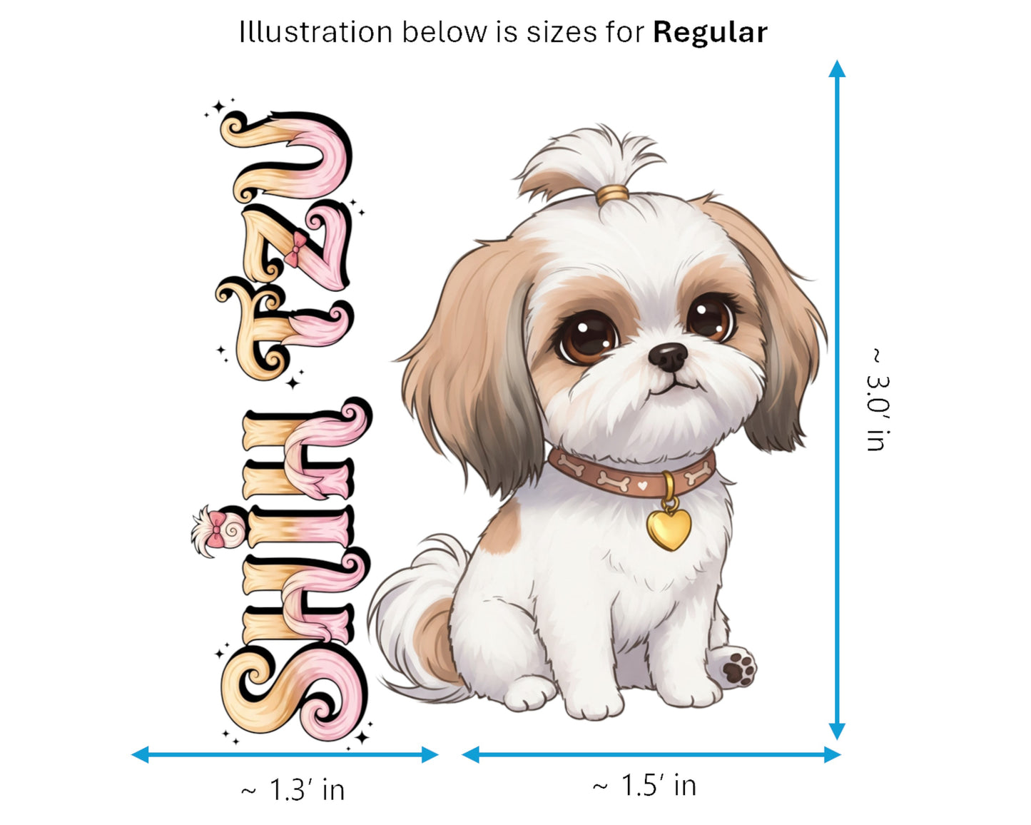 Shih Tzu Sticker and Magnet - the Little Lion Pawkins™ – Toy Dog Breed | Waterproof & UV-Proof
