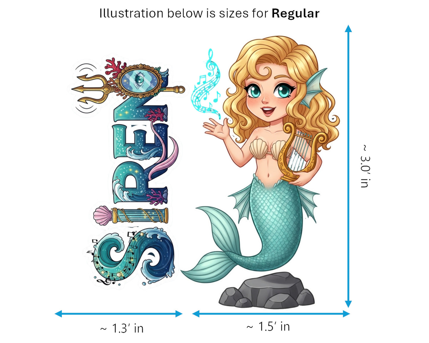 Siren Sticker and Magnet - Enchanter of the Seas Mythkins™ – Mythical Sea Creature | Waterproof & UV-Proof